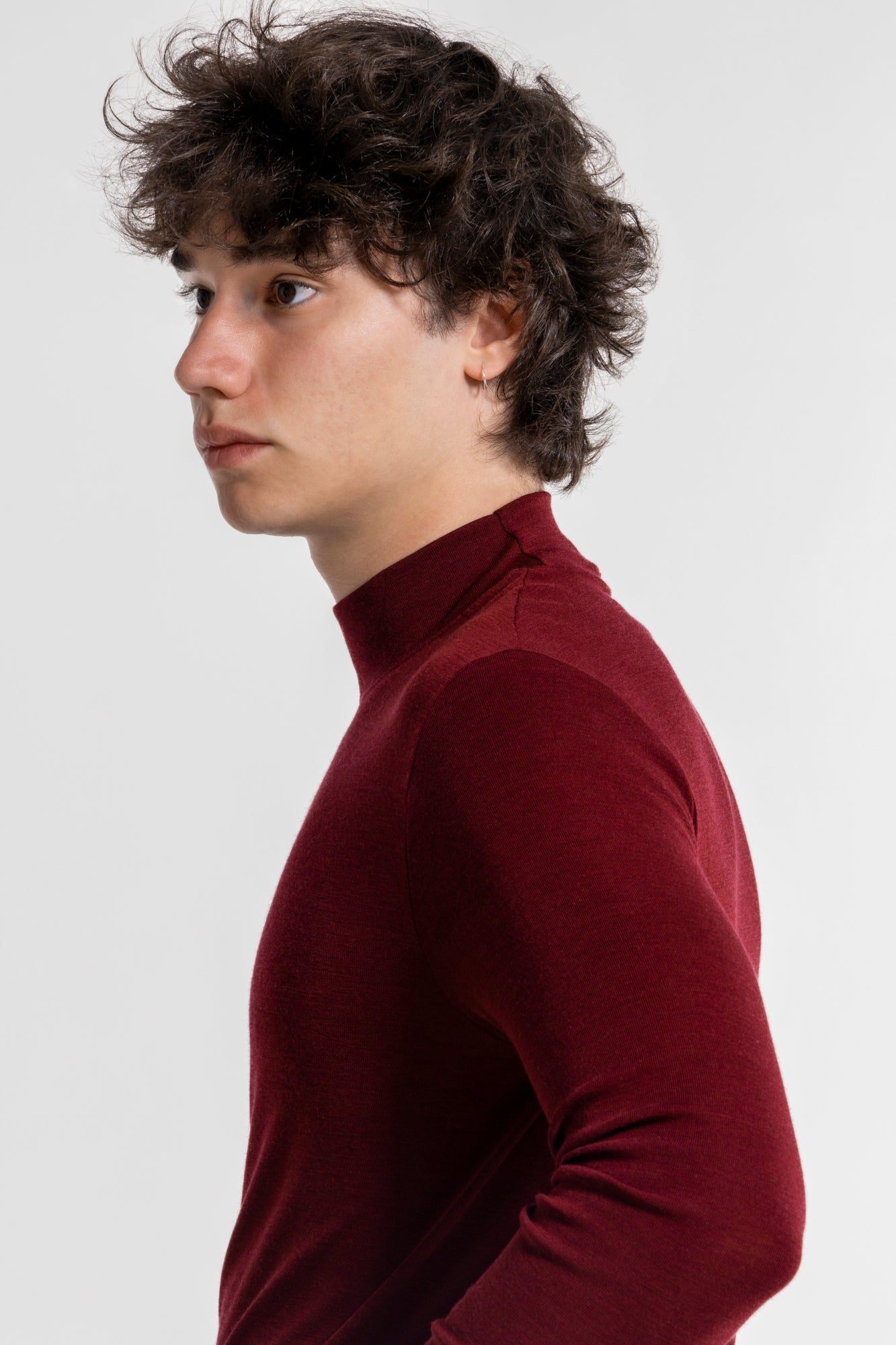 Men's mock turtleneck in wool and silk 628
