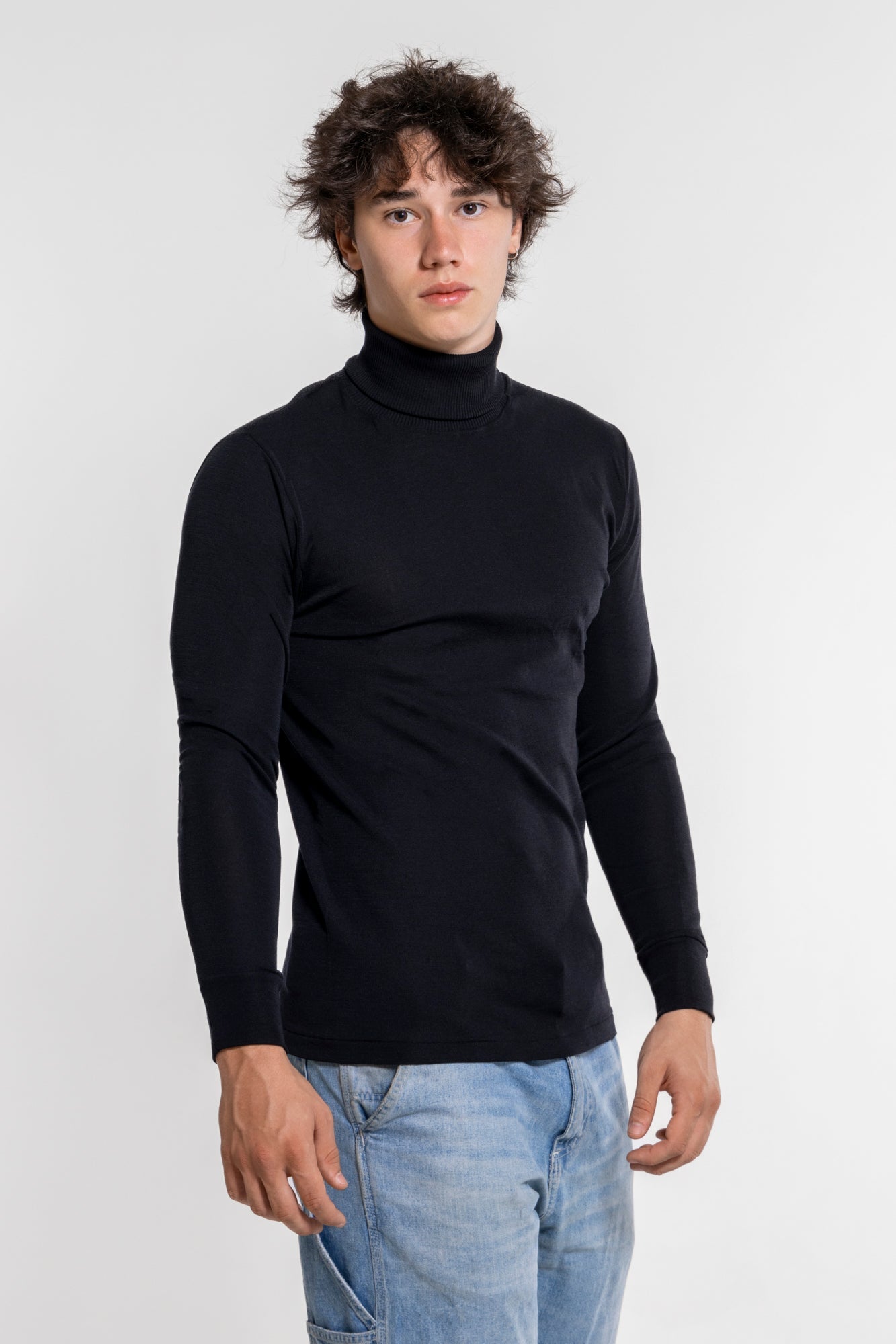 Men's turtleneck in wool and silk 629