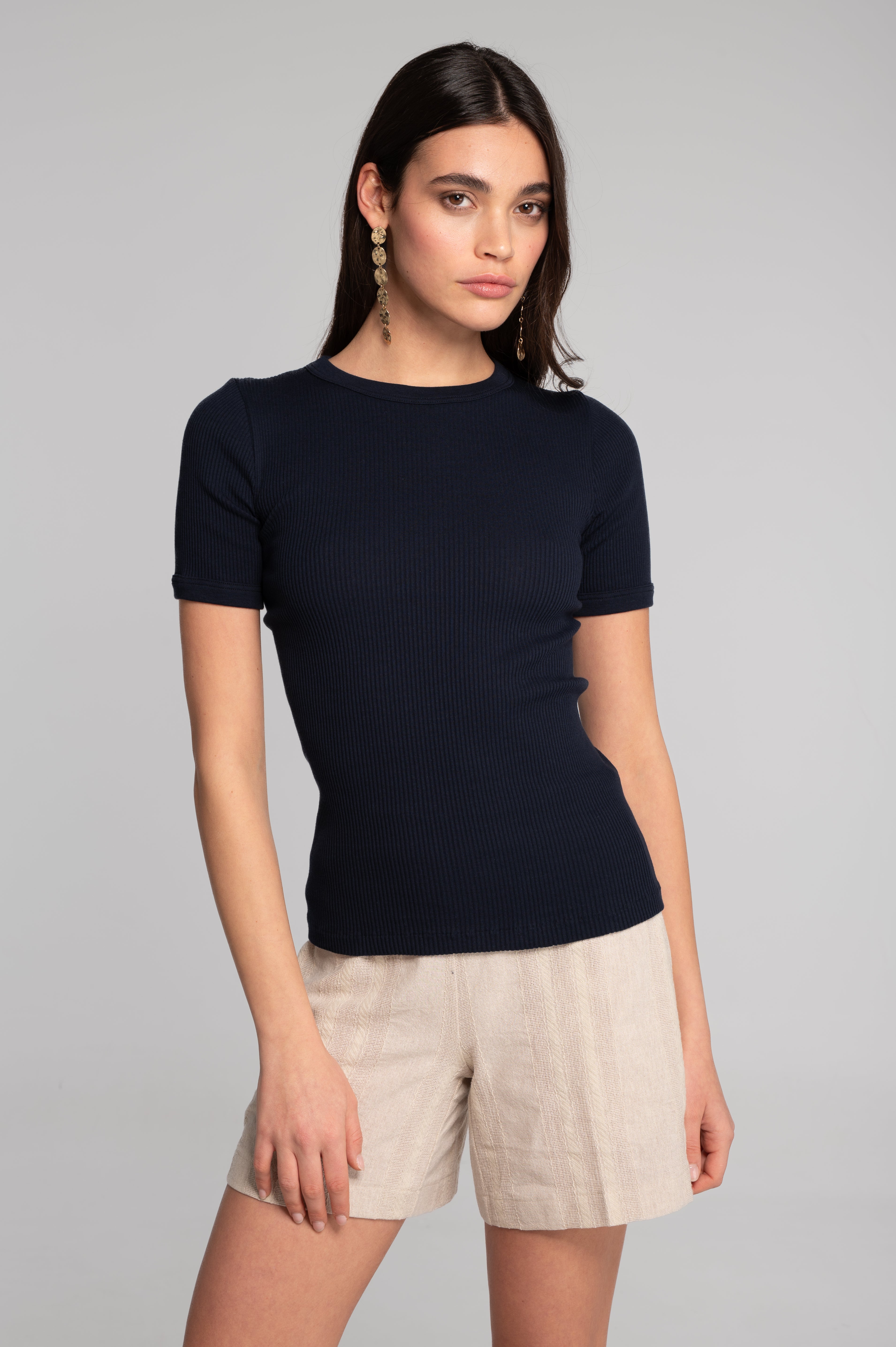 Cotton round neck T-shirt 7159