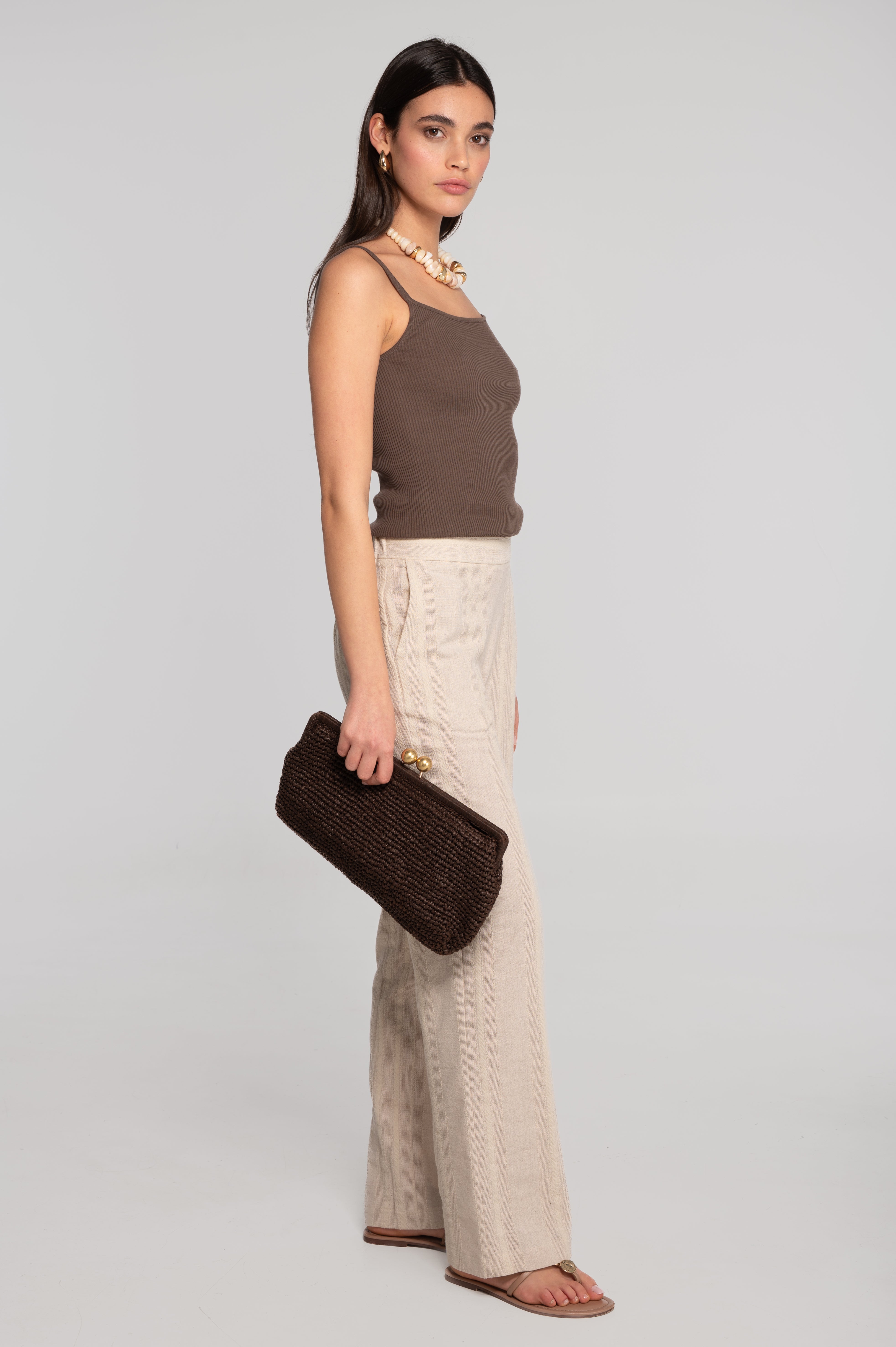 Cotton camisole top with double straps 7170