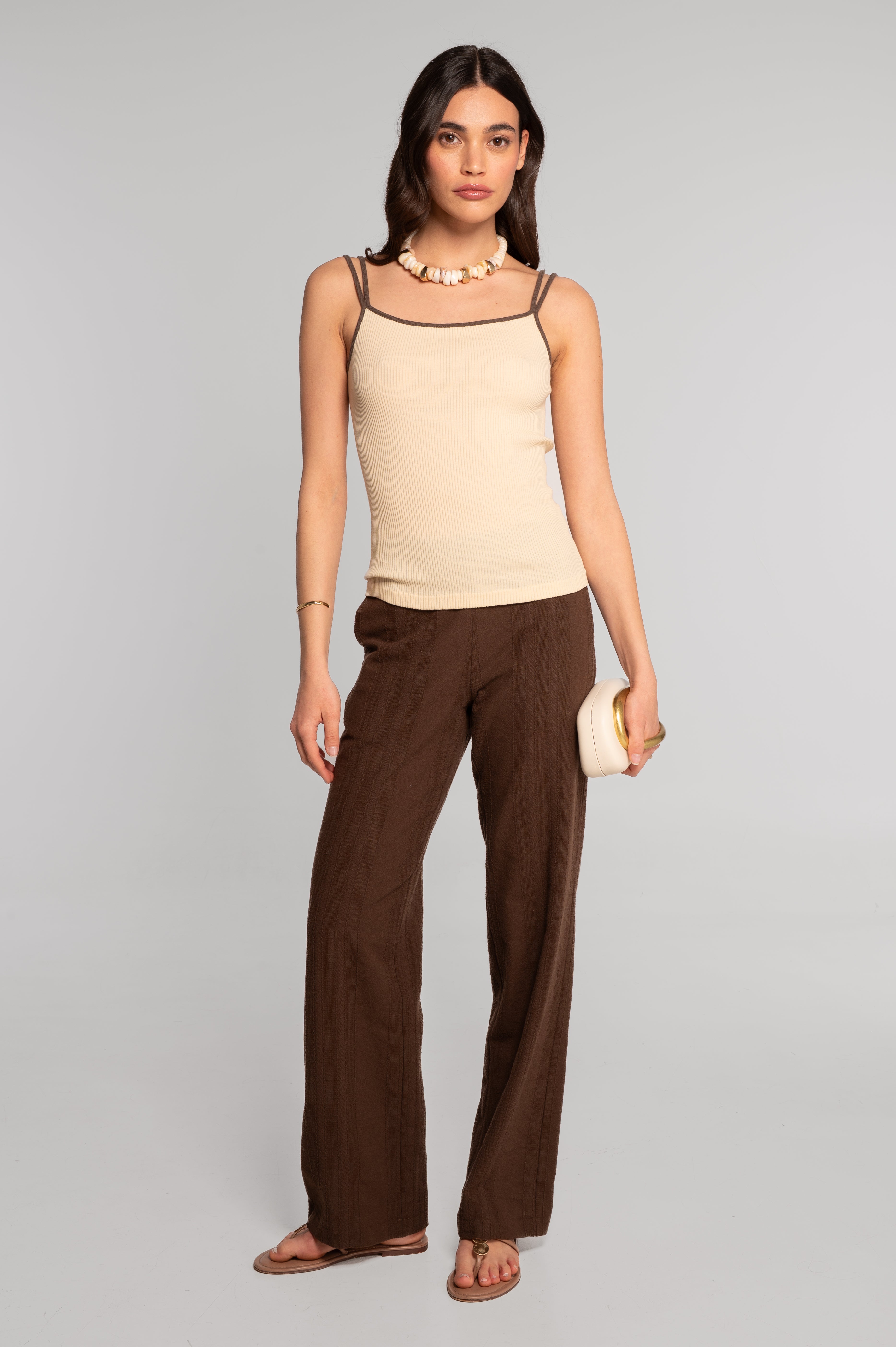 Cotton camisole top with double straps 7170