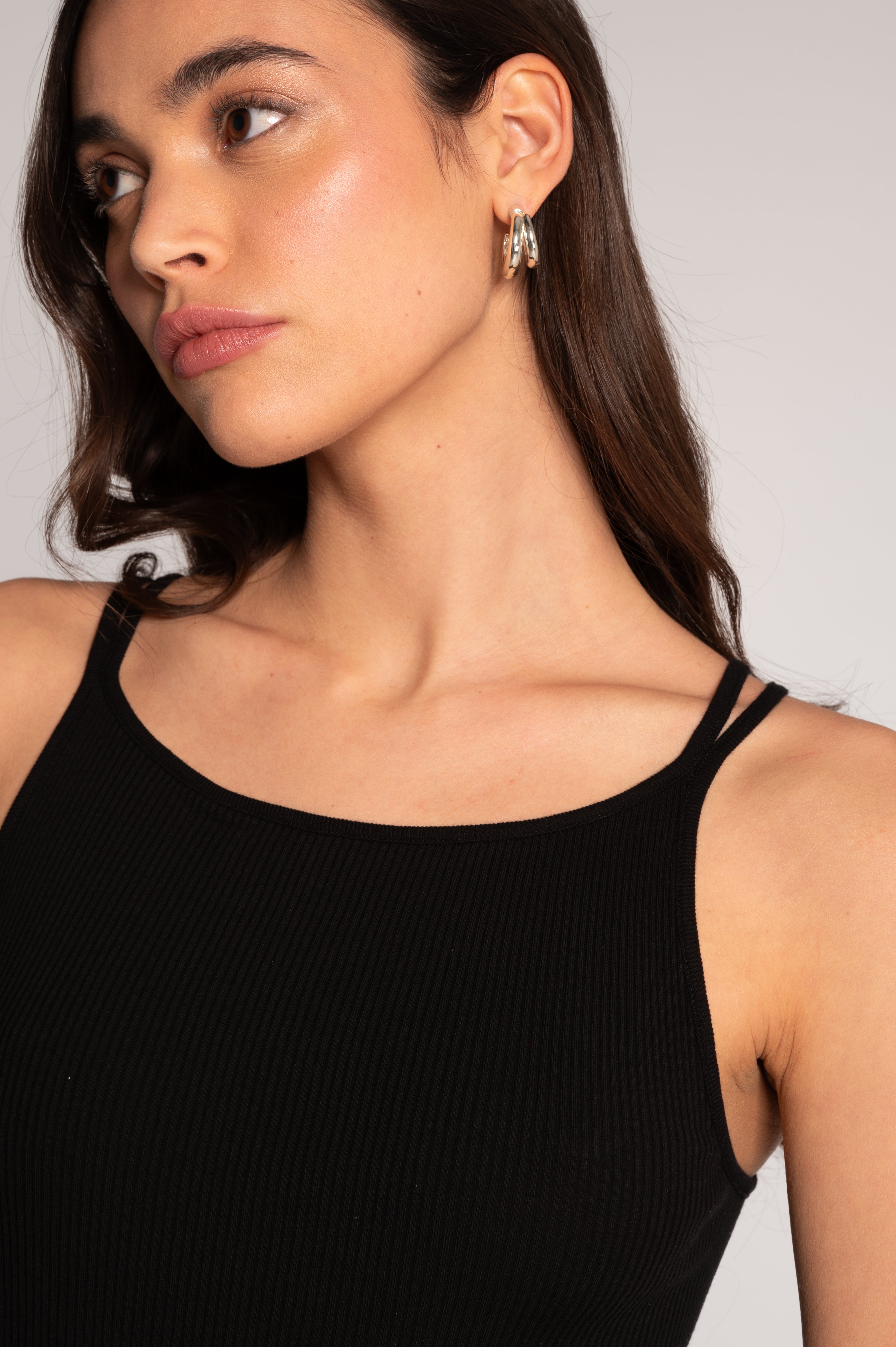 Cotton bodysuit with halterneck and double straps 7174