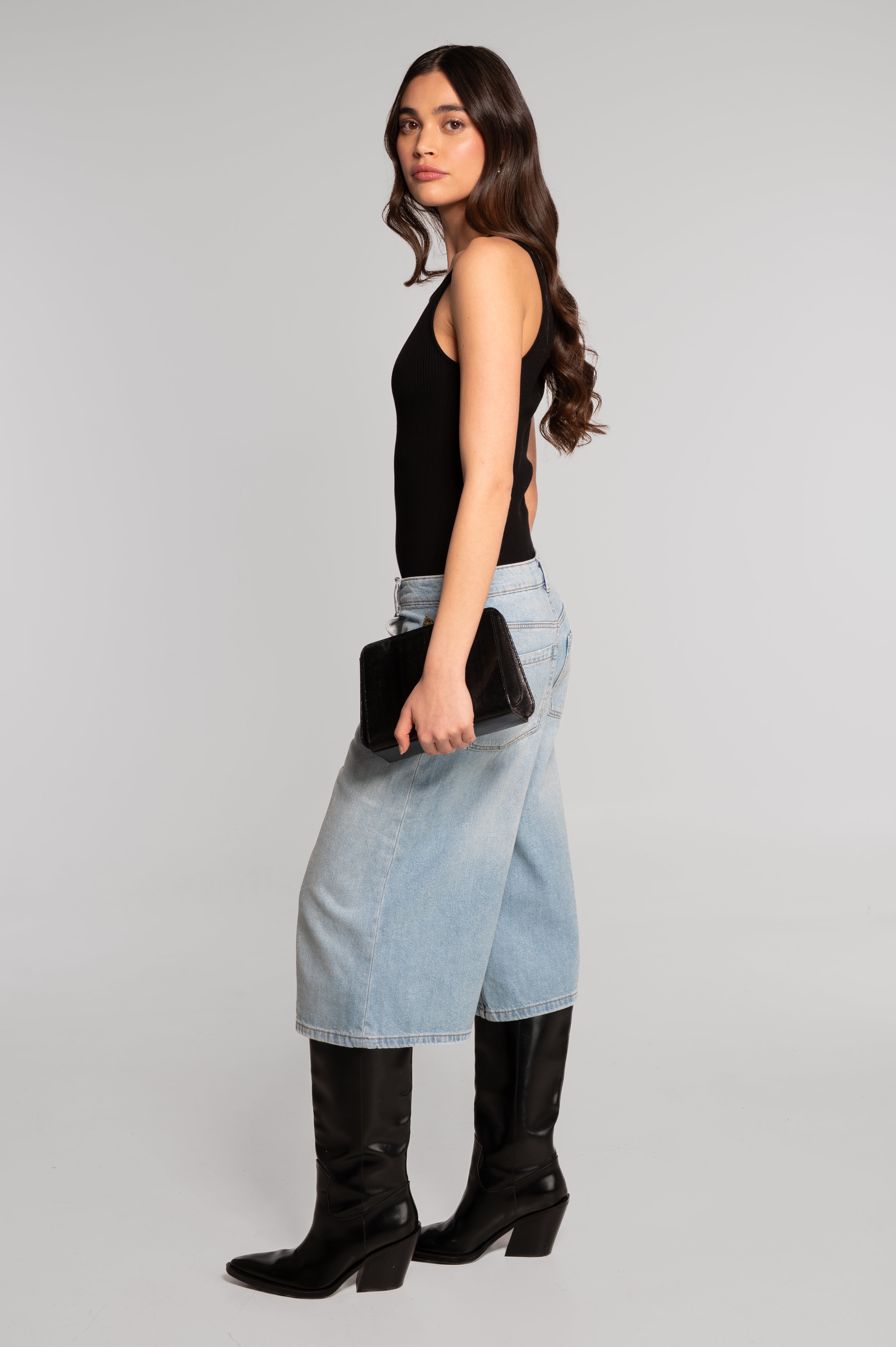 Cotton bodysuit with halterneck and double straps 7174