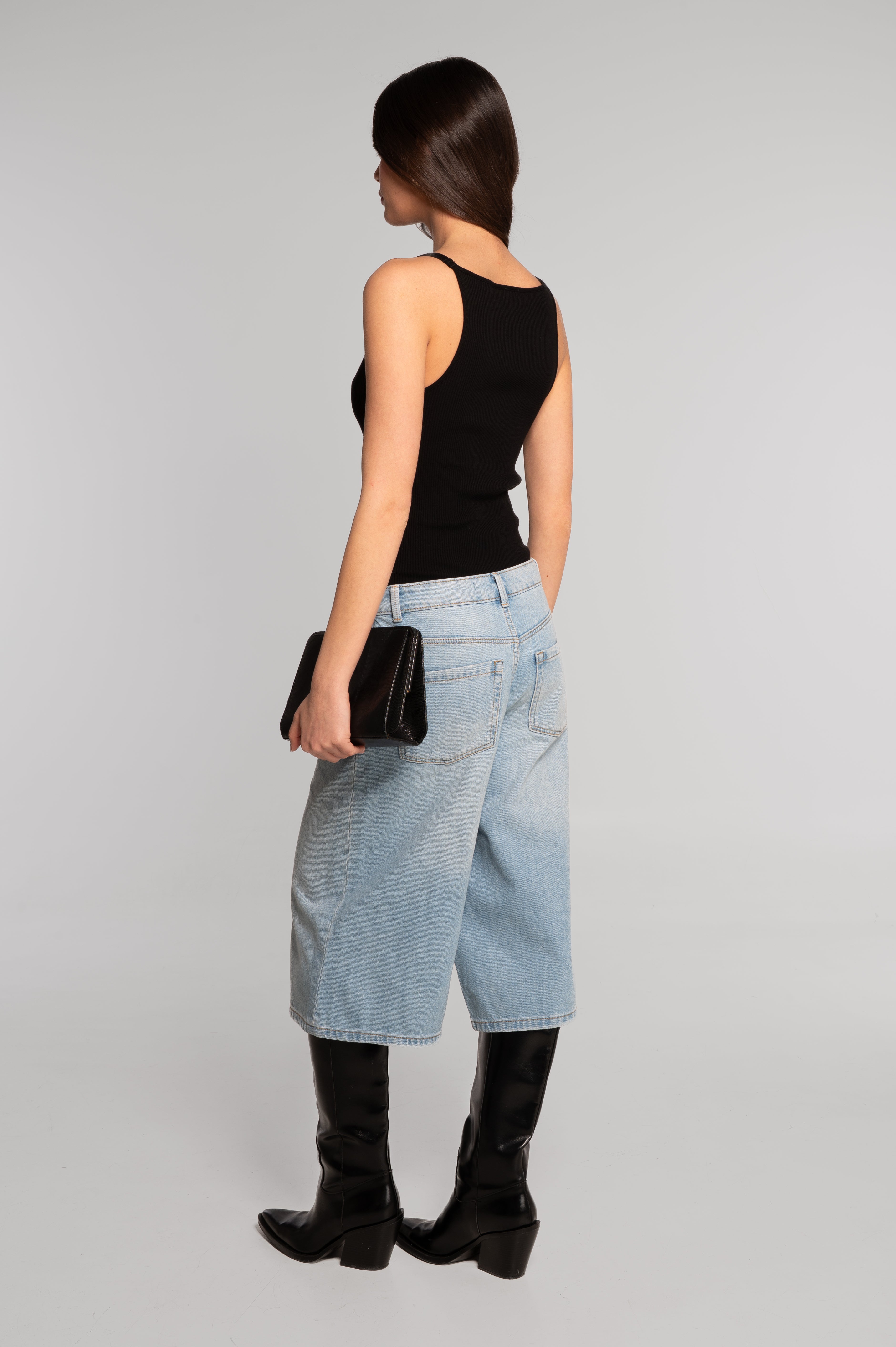 Cotton bodysuit with halterneck and double straps 7174