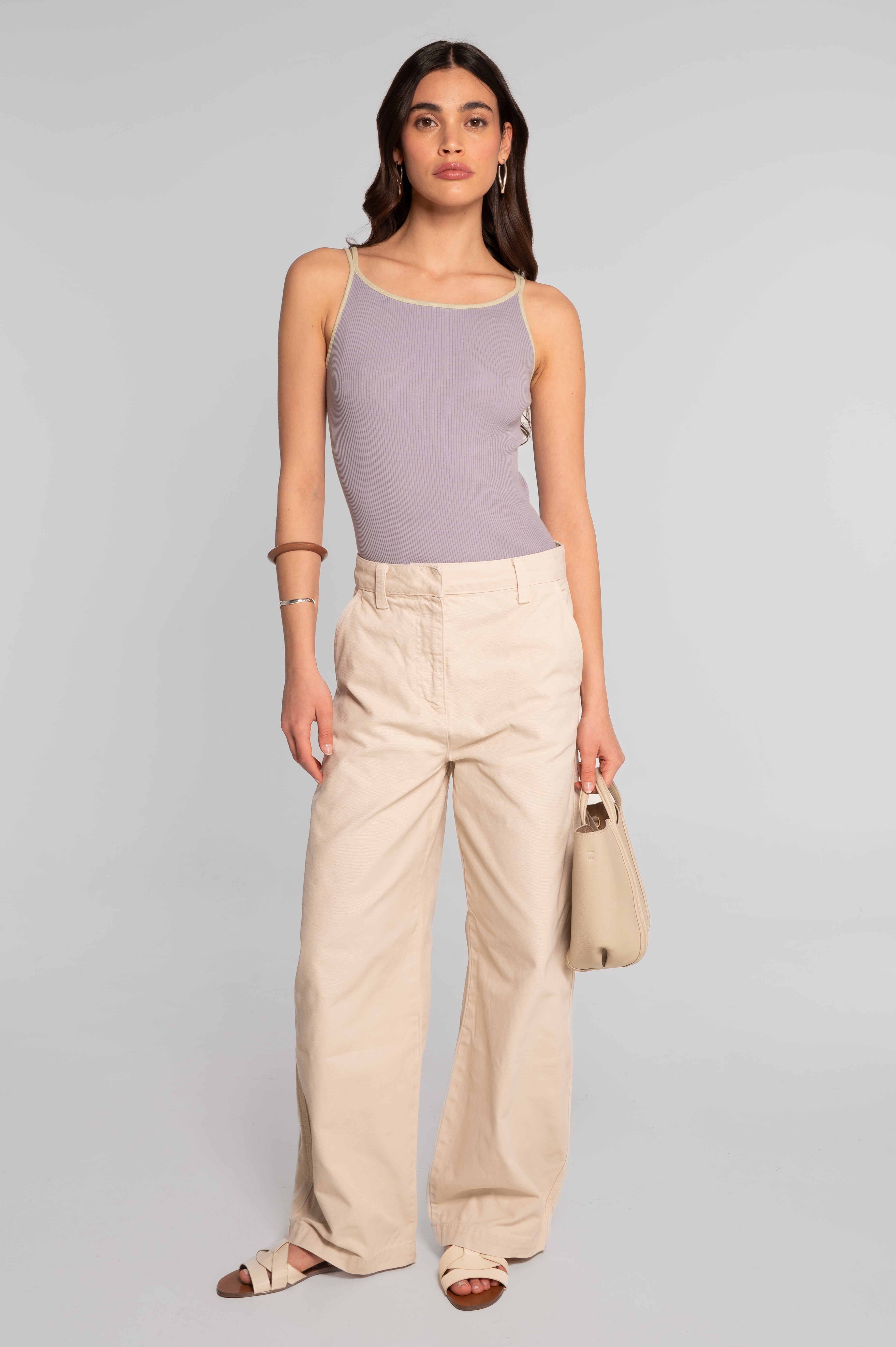 Cotton bodysuit with halterneck and double straps 7174