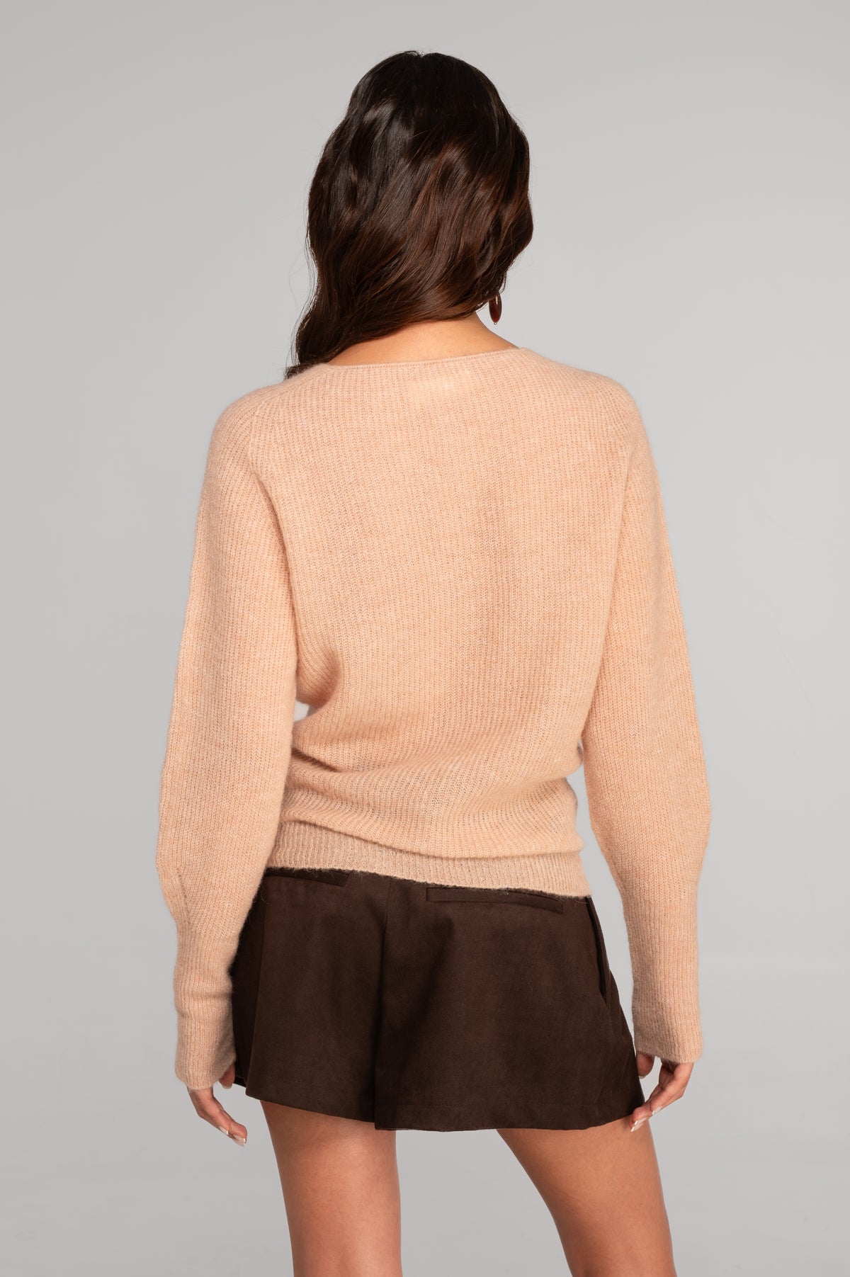 V neck pullover in alpaca 7483