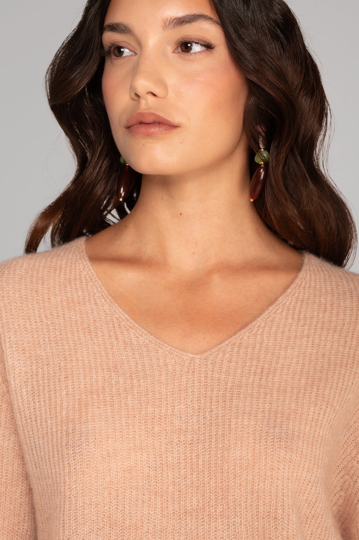 V neck pullover in alpaca 7483