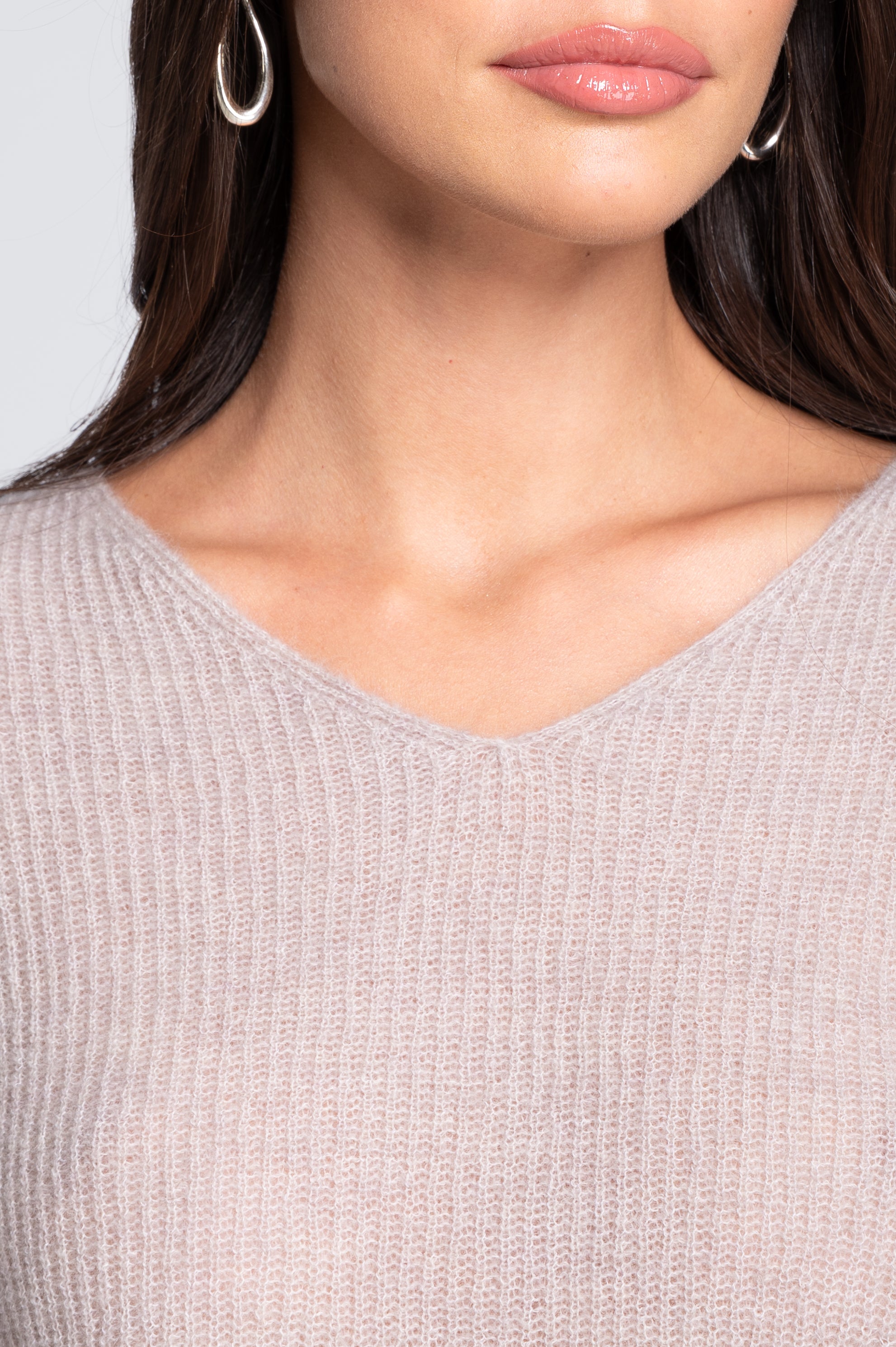 V neck pullover in alpaca 7483