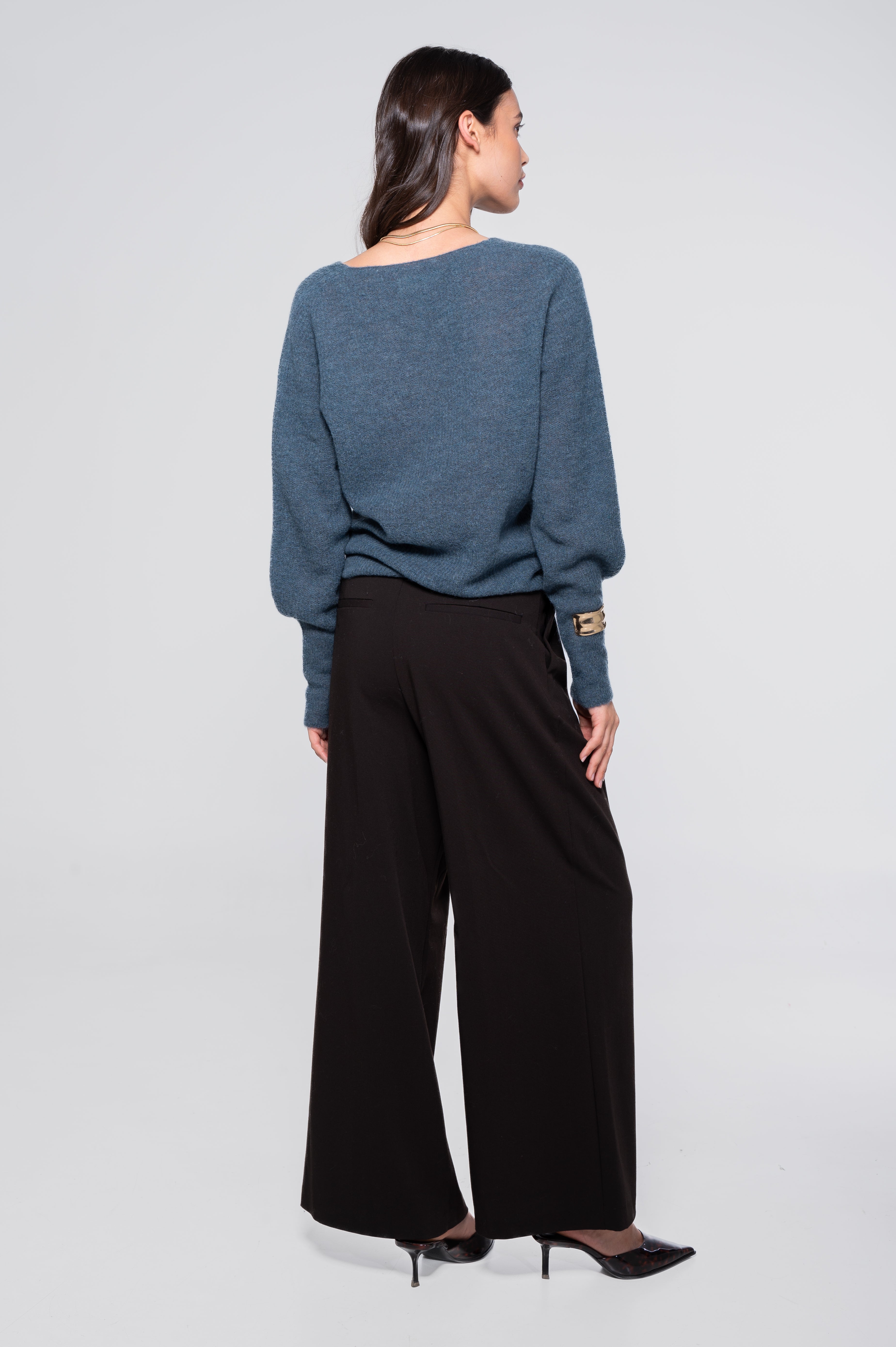 V neck pullover in alpaca 7483