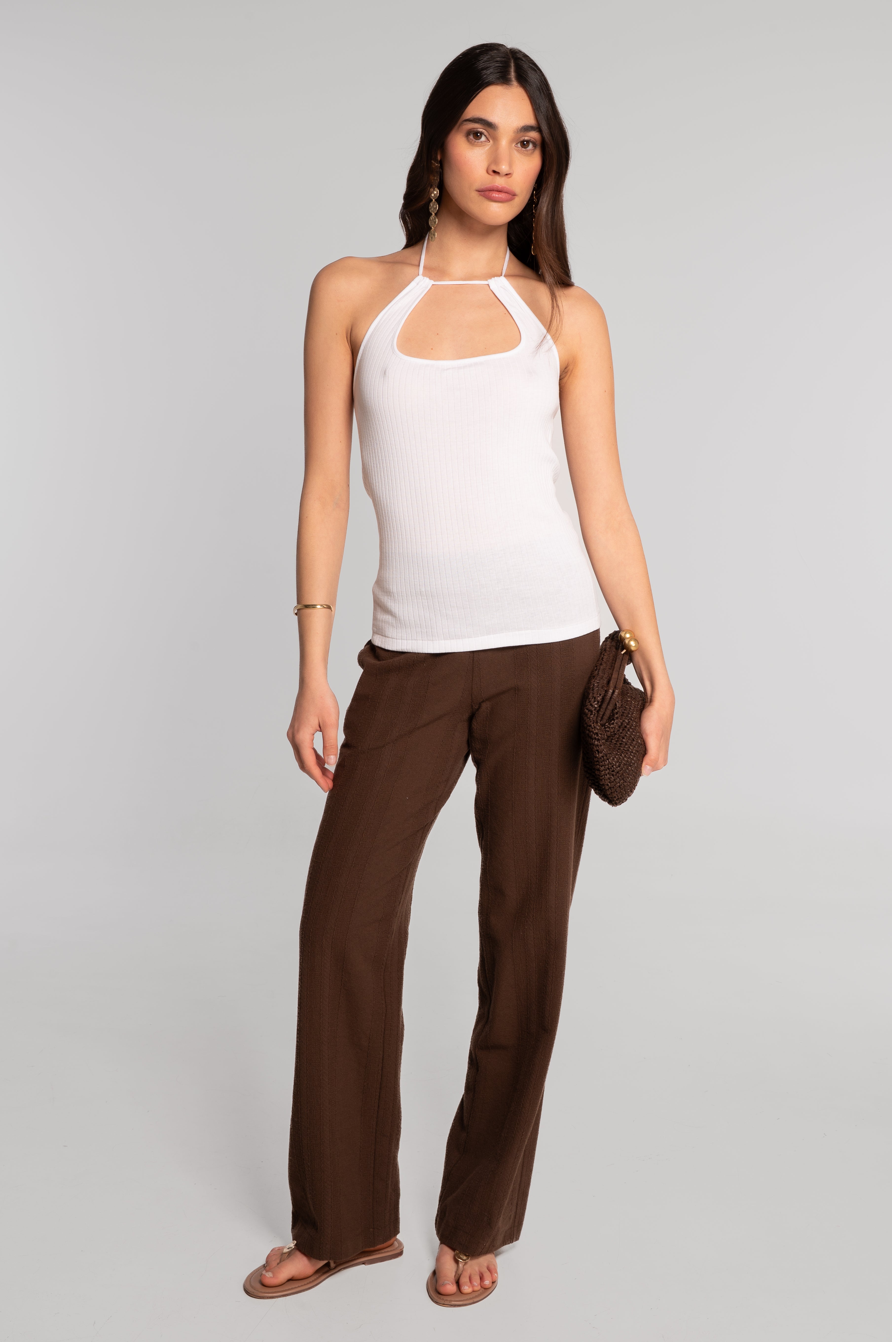 Cotton top with a keyhole detail 7563