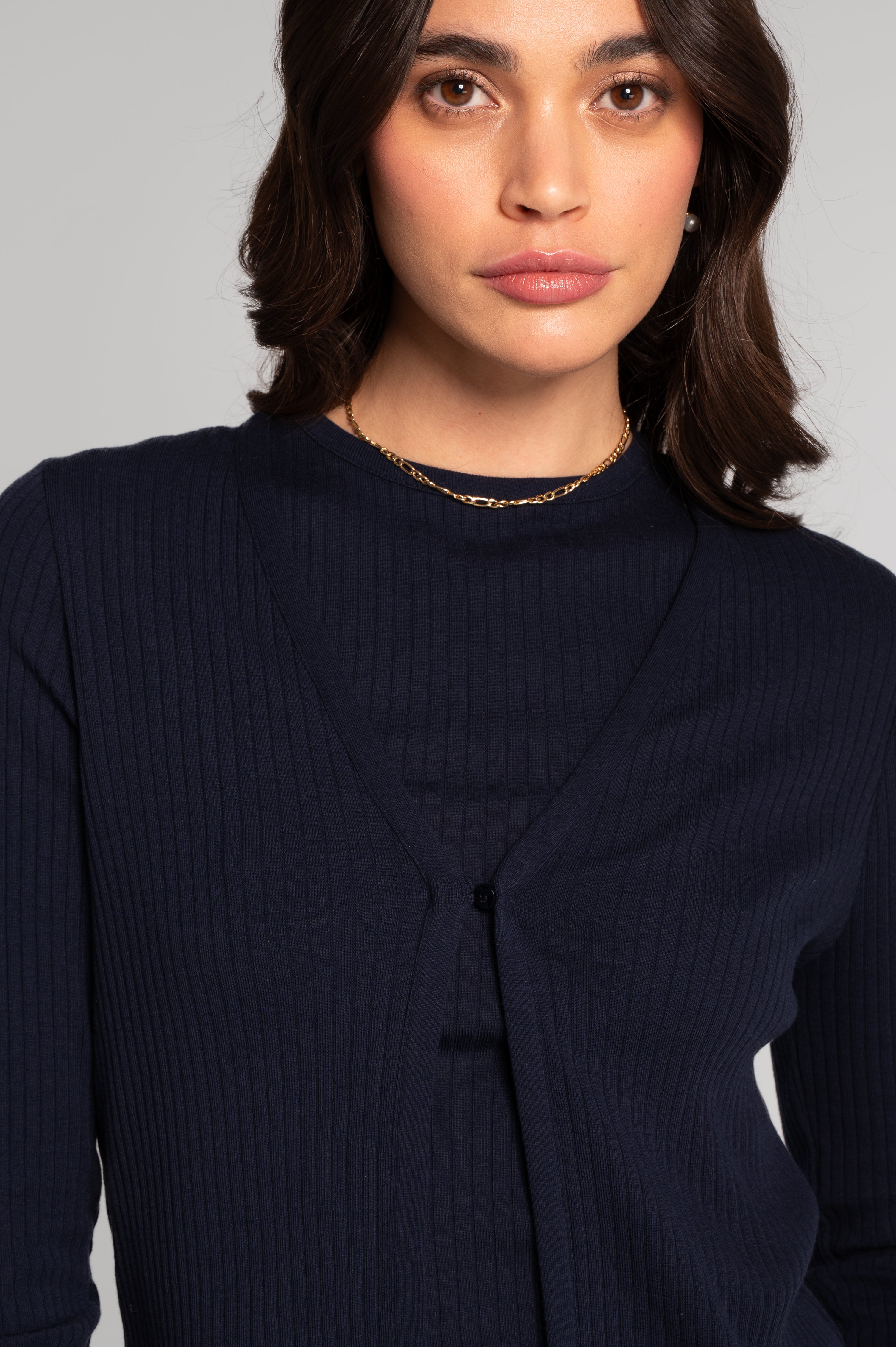 Cotton long sleeves cardigan 7564