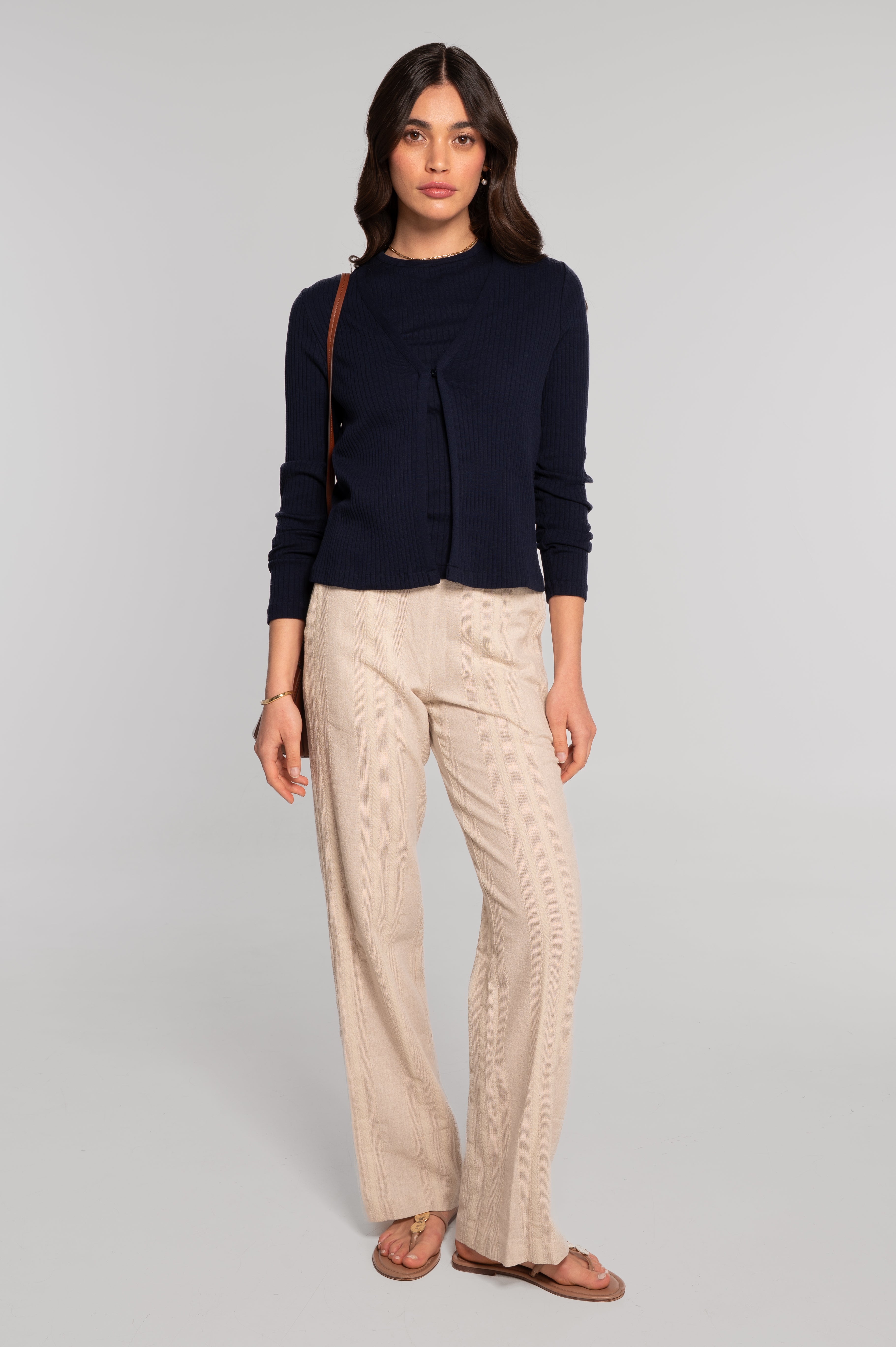 Cotton long sleeves cardigan 7564