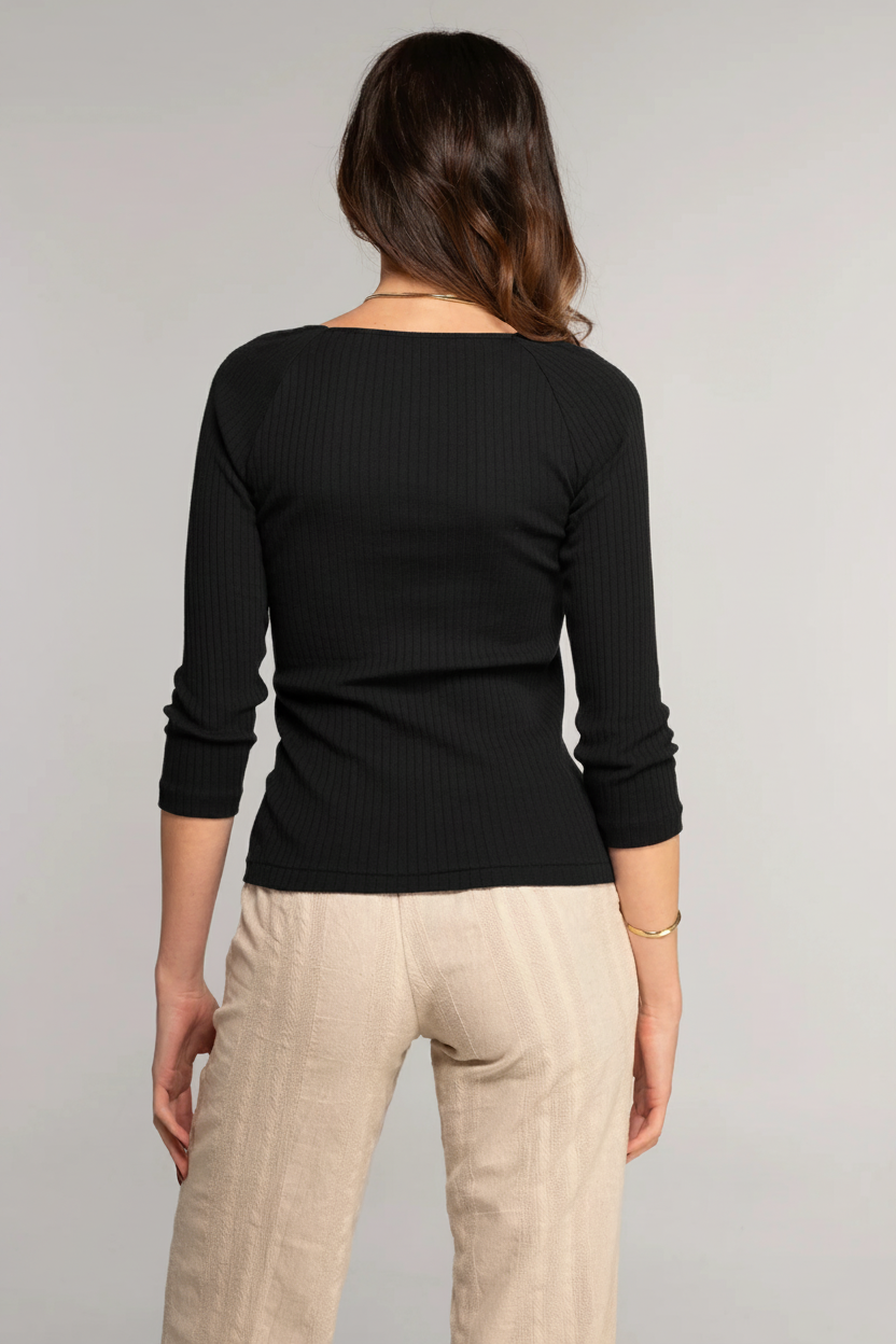 Cotton three-quarter sleeve shirt 7567