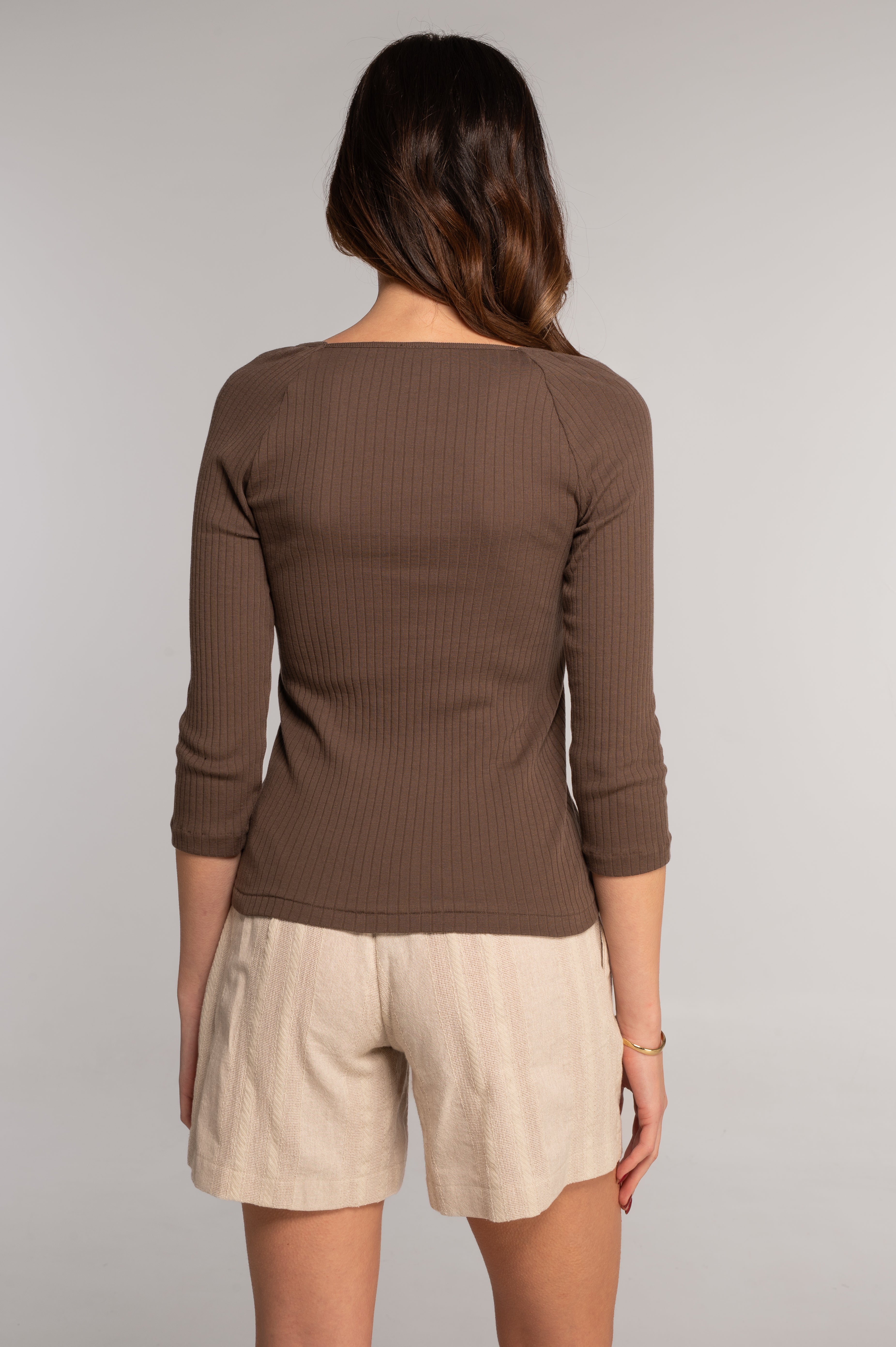 Cotton three-quarter sleeve shirt 7567