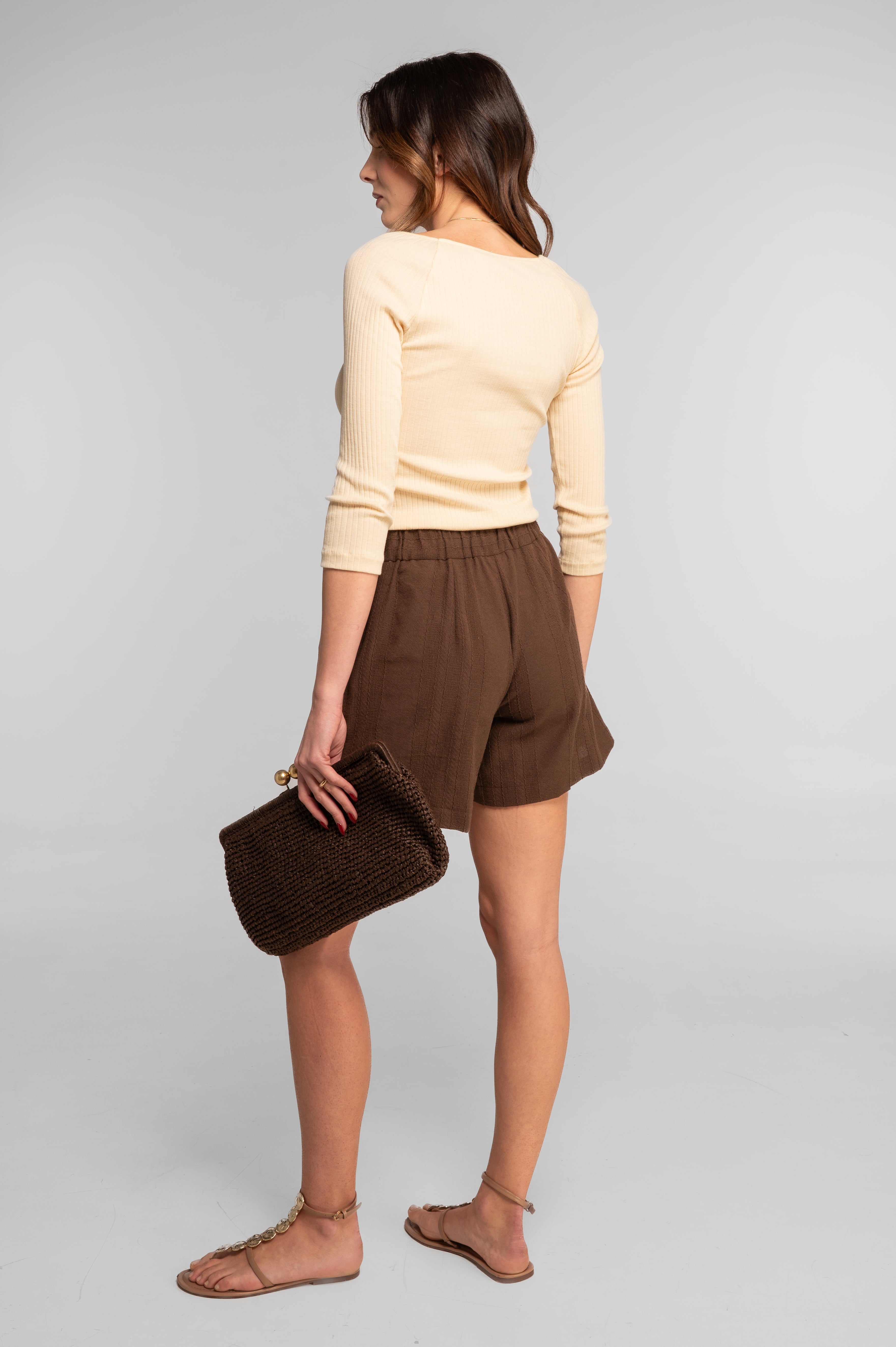 Cotton three-quarter sleeve shirt 7567