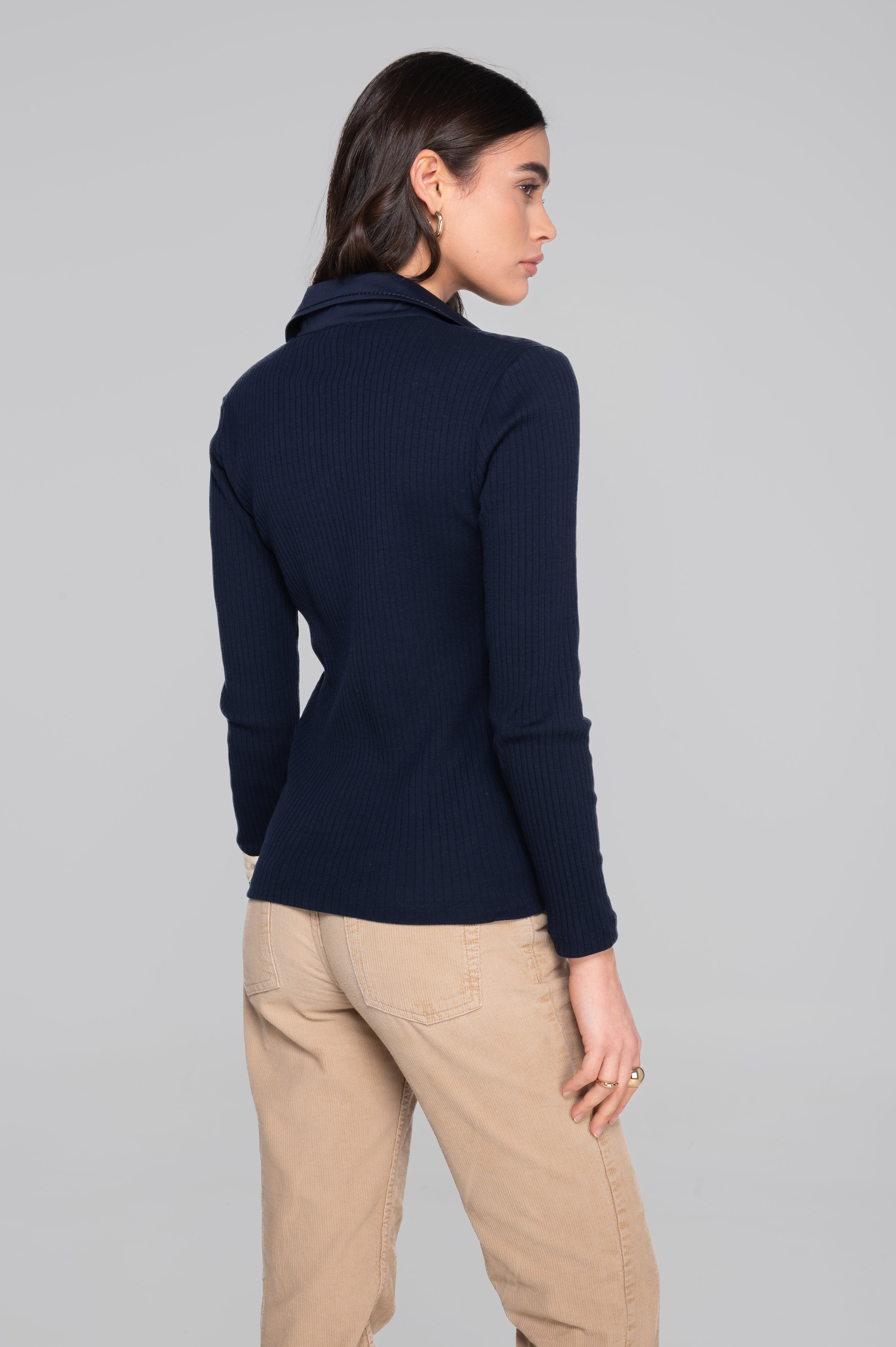 Chemise femme à manches longues en 100 % coton 7568
