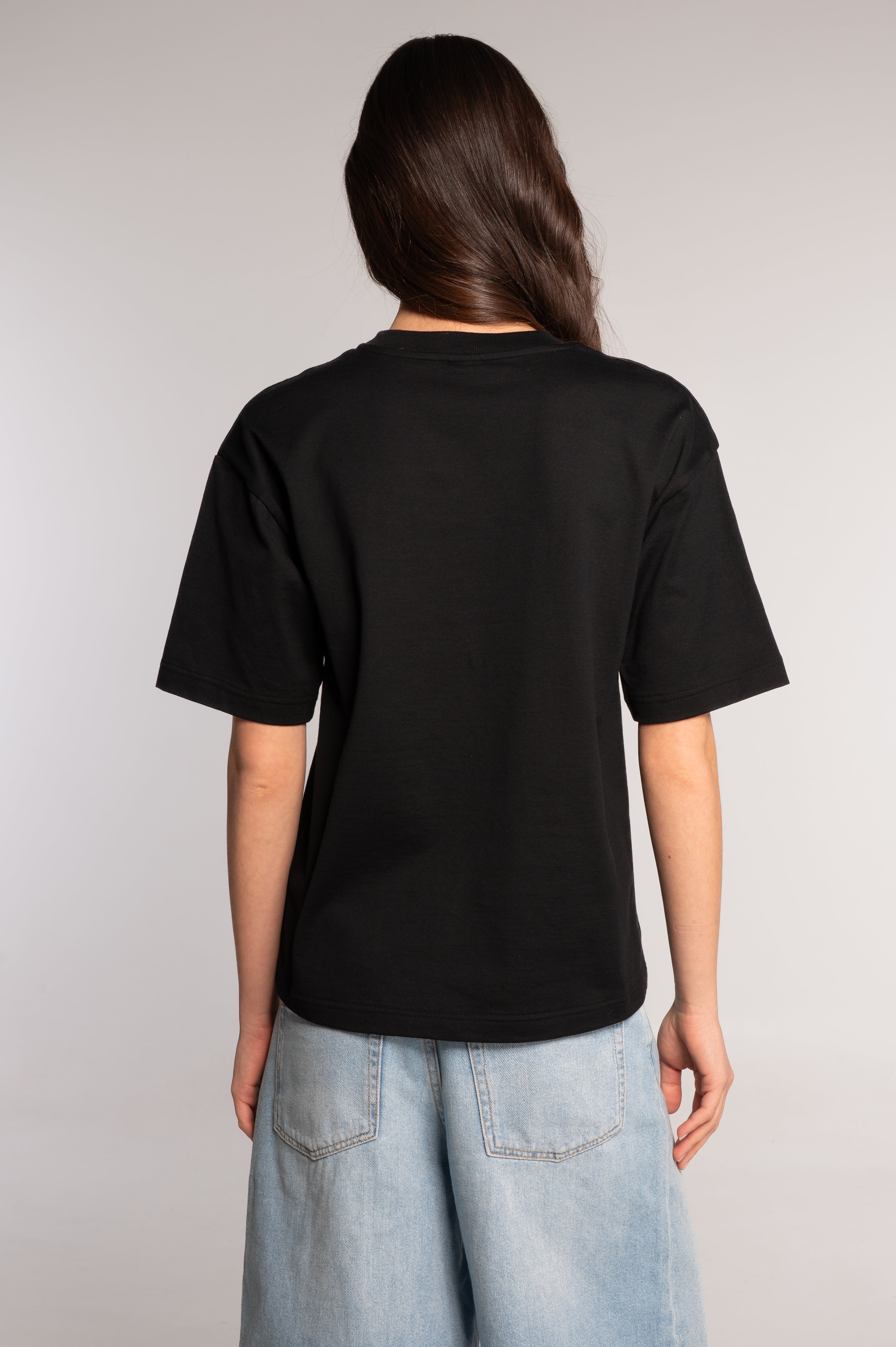 T-shirt girocollo in jersey di cotone pesante 7571