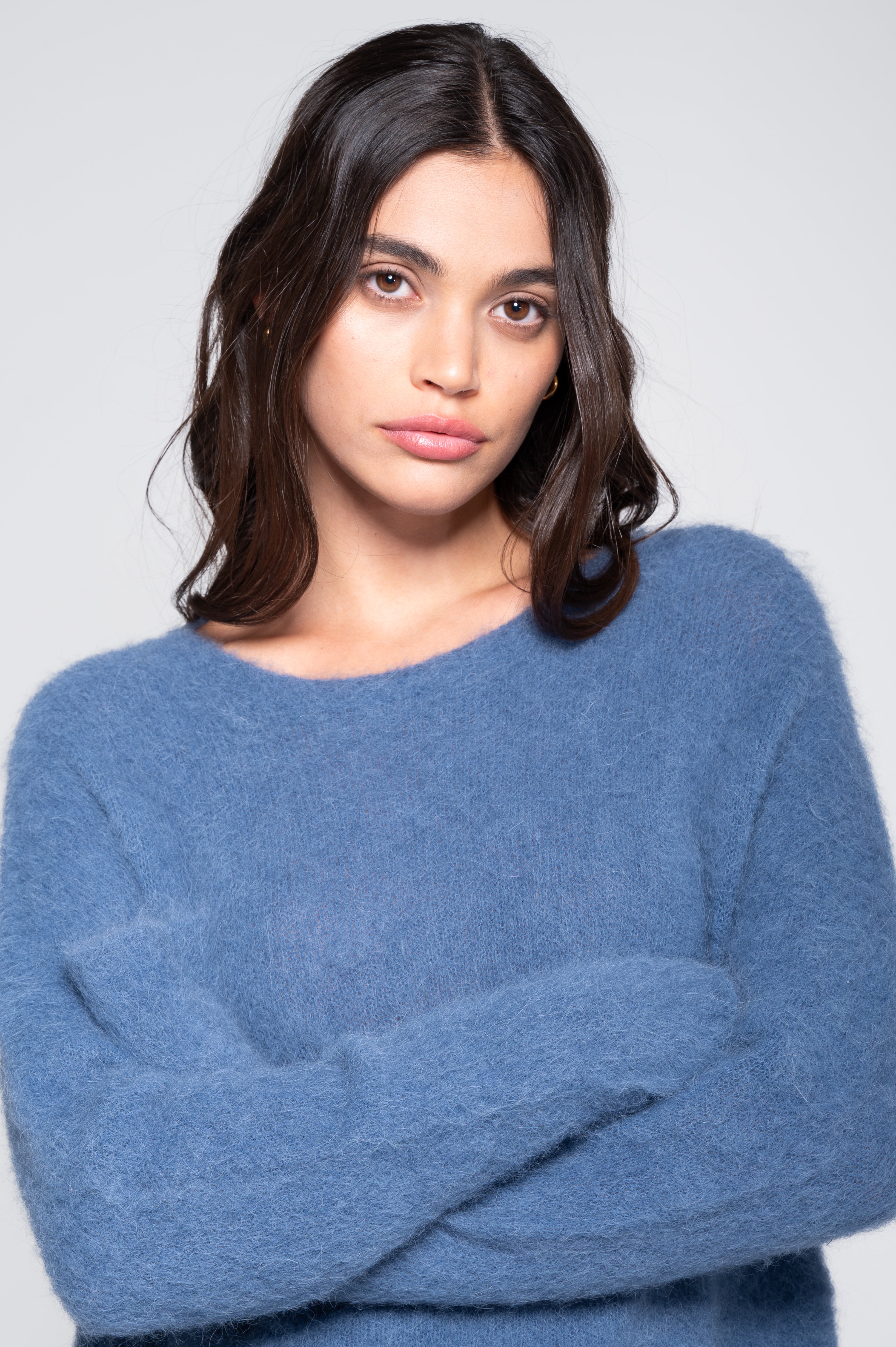 Roundneck pullover in alpaca blend 7667