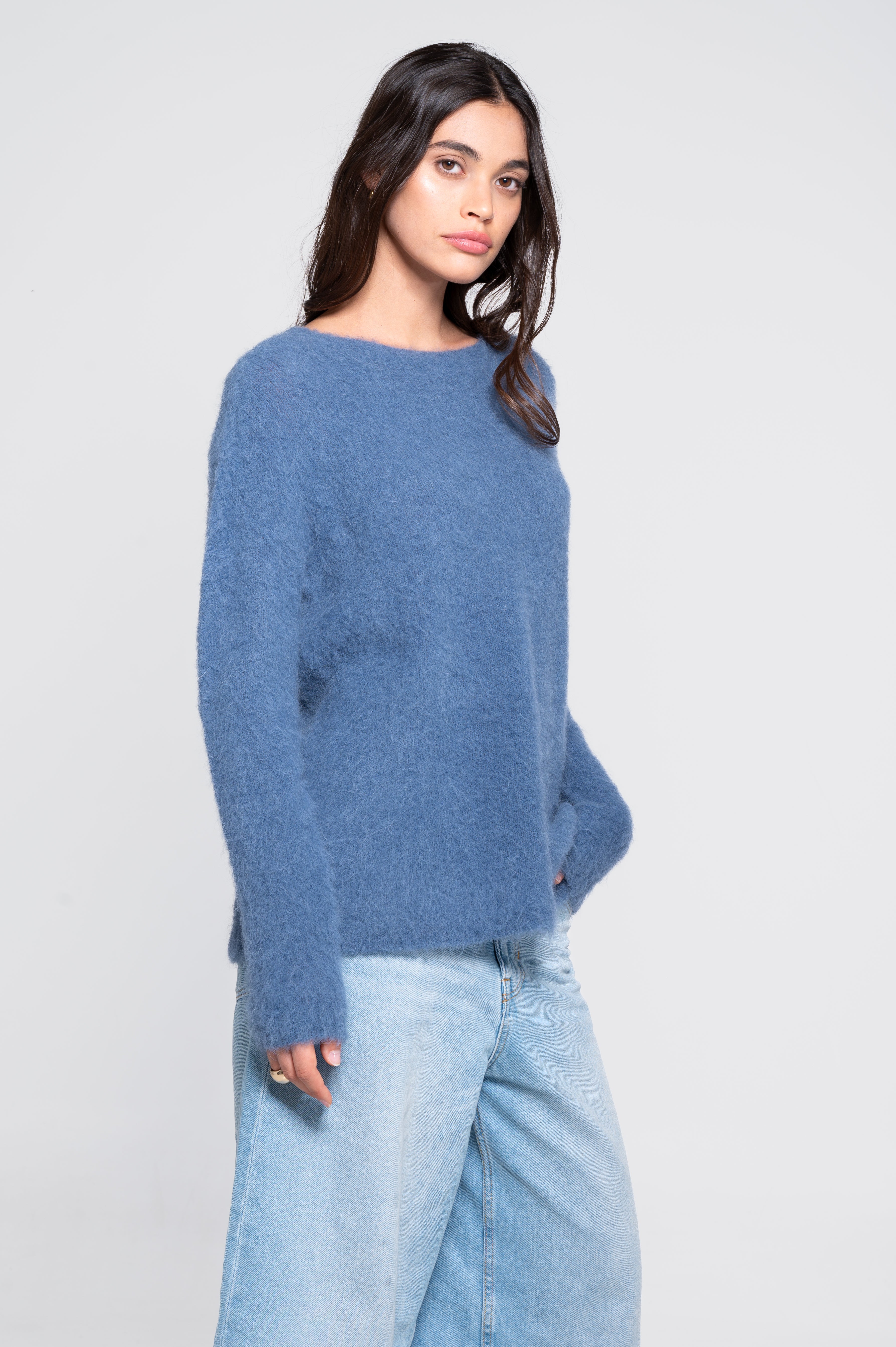 Roundneck pullover in alpaca blend 7667
