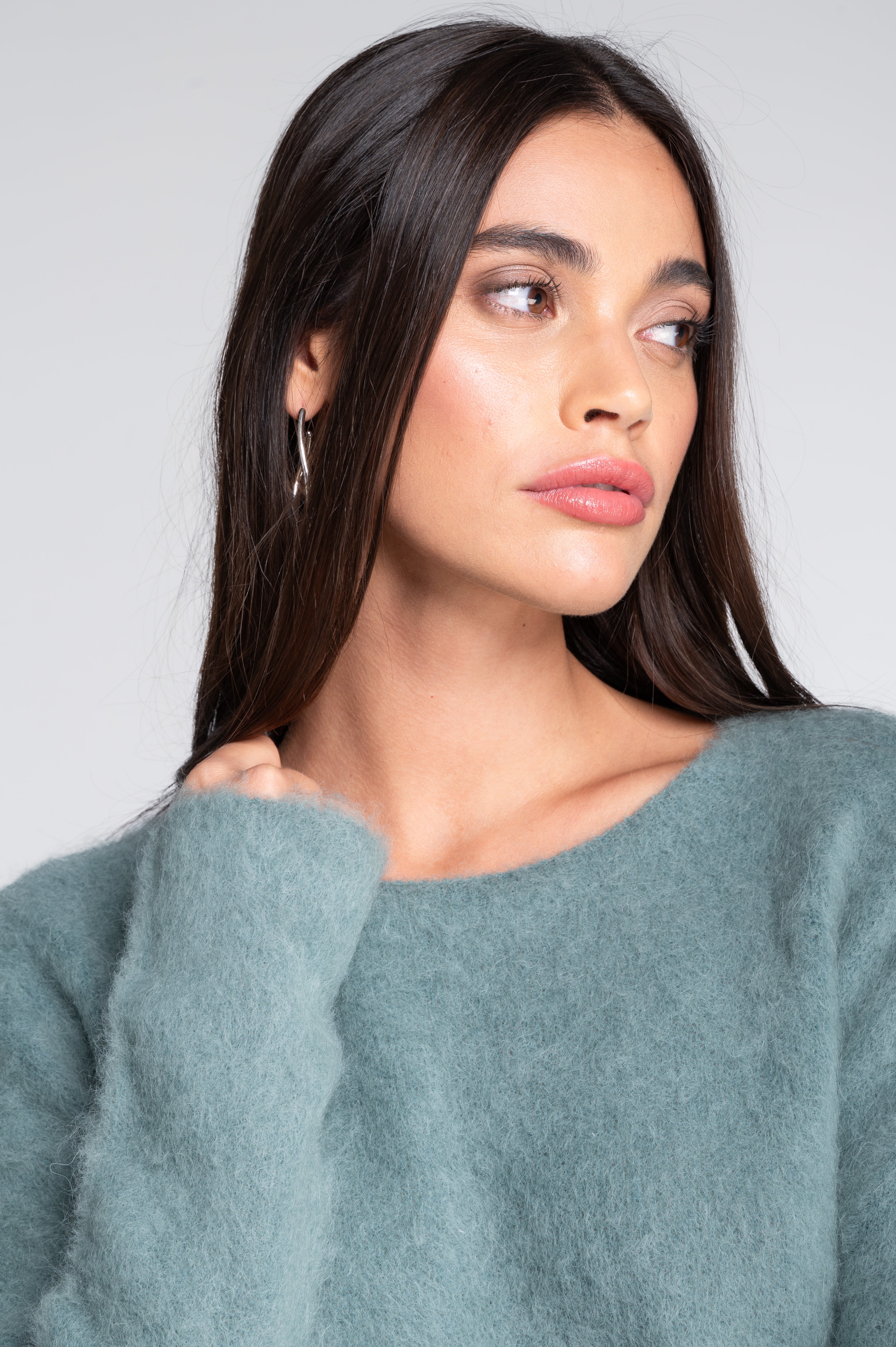 Roundneck pullover in alpaca blend 7667
