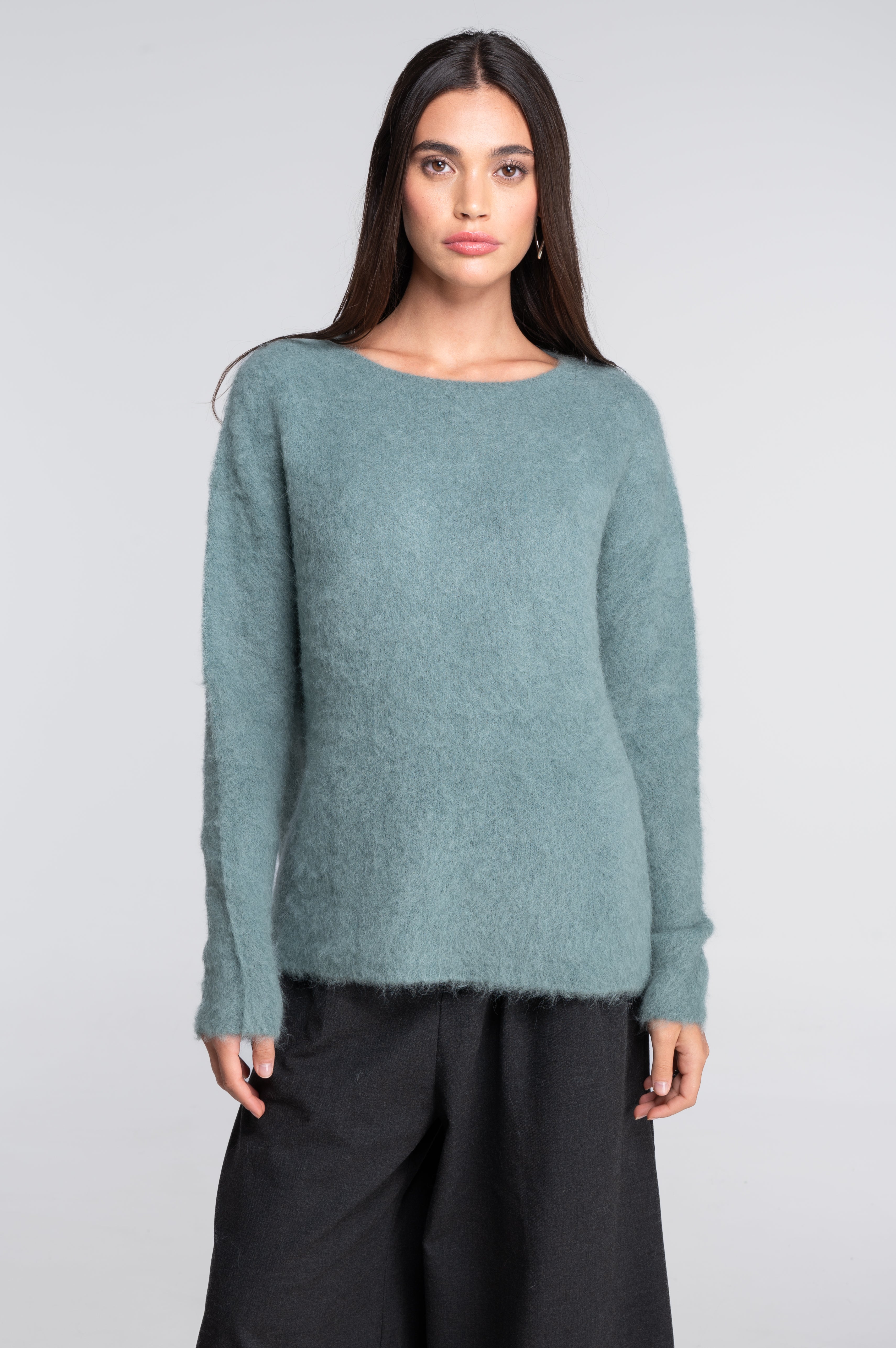 Roundneck pullover in alpaca blend 7667