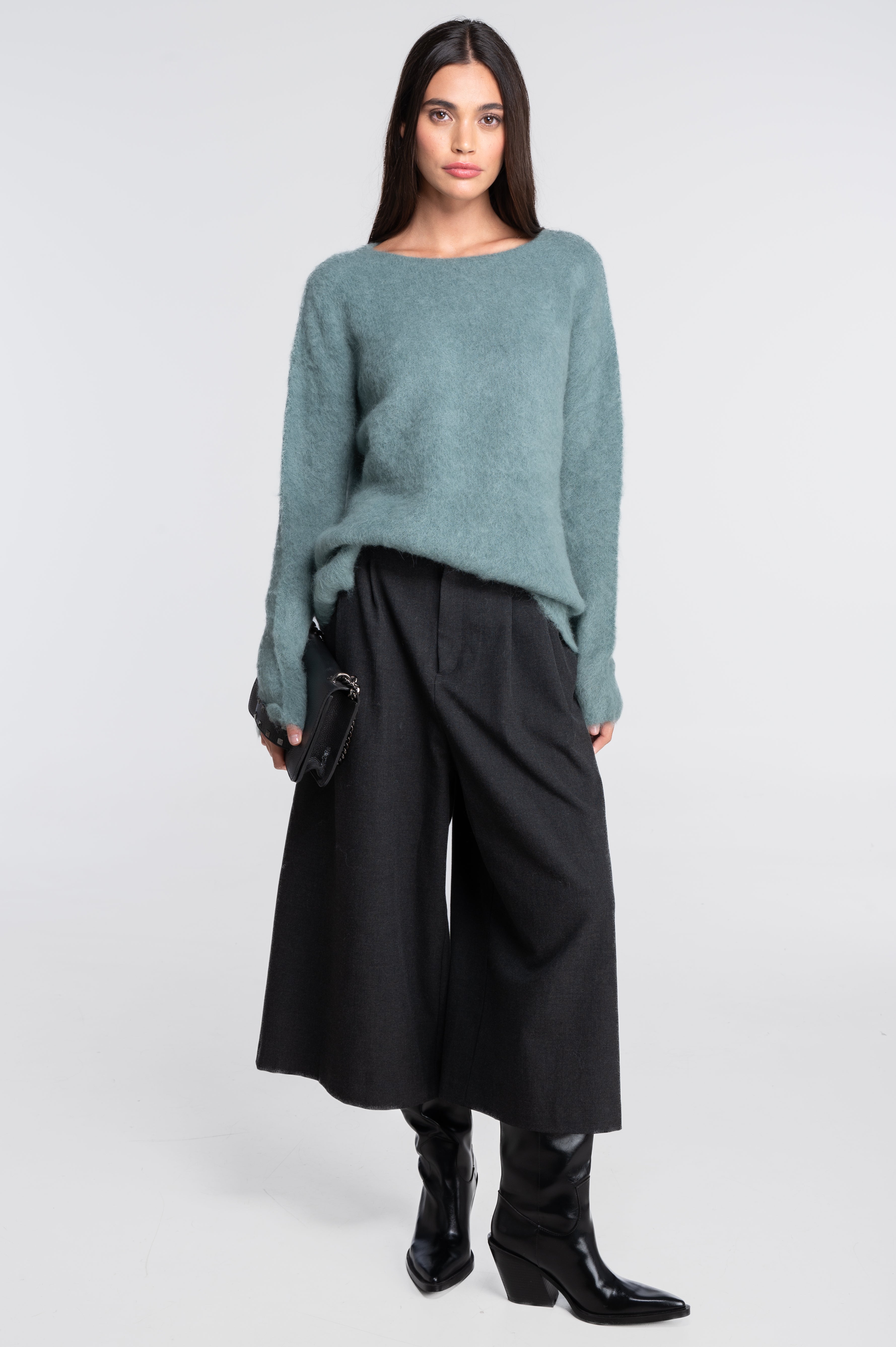 Roundneck pullover in alpaca blend 7667