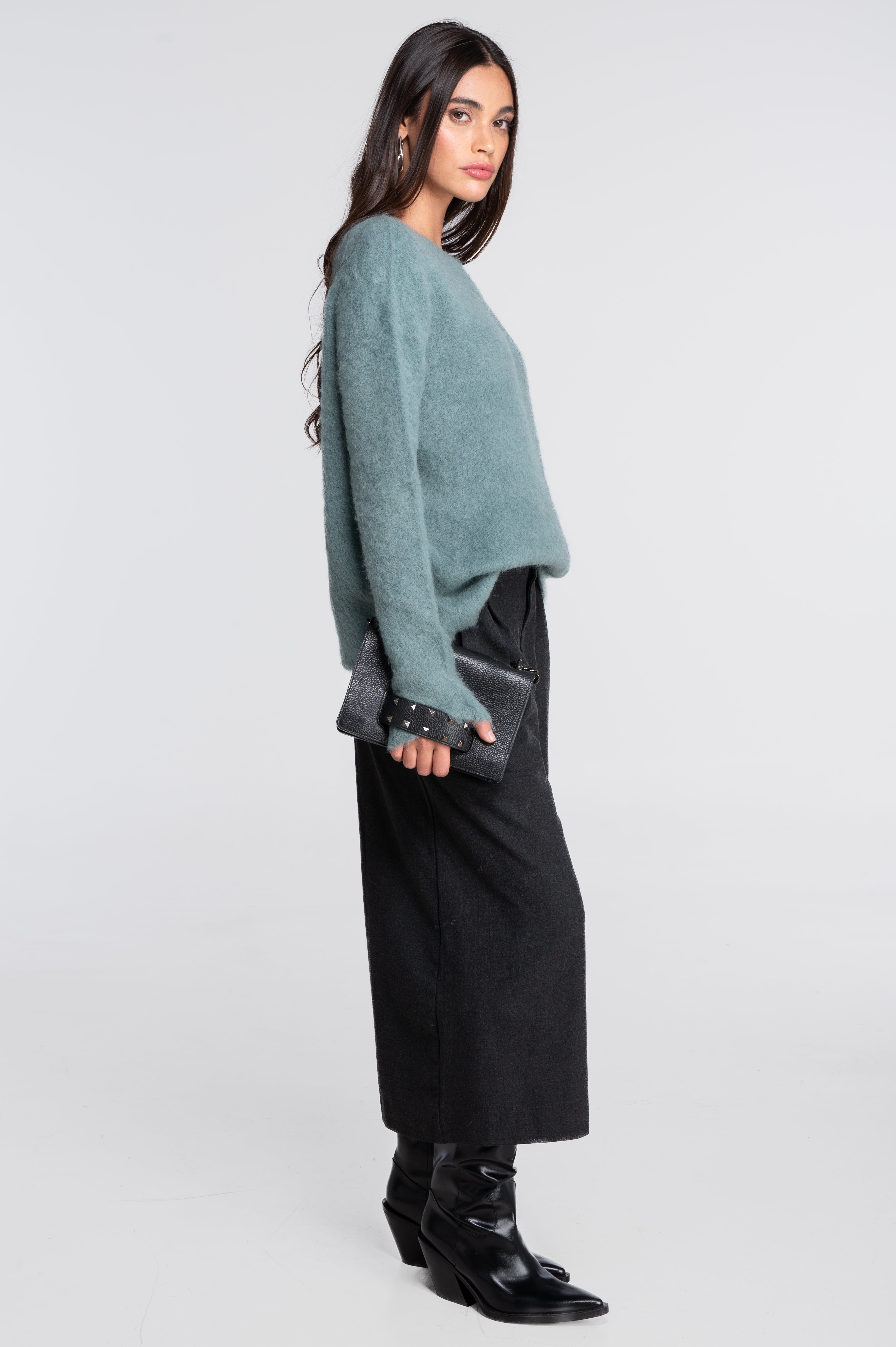 Roundneck pullover in alpaca blend 7667