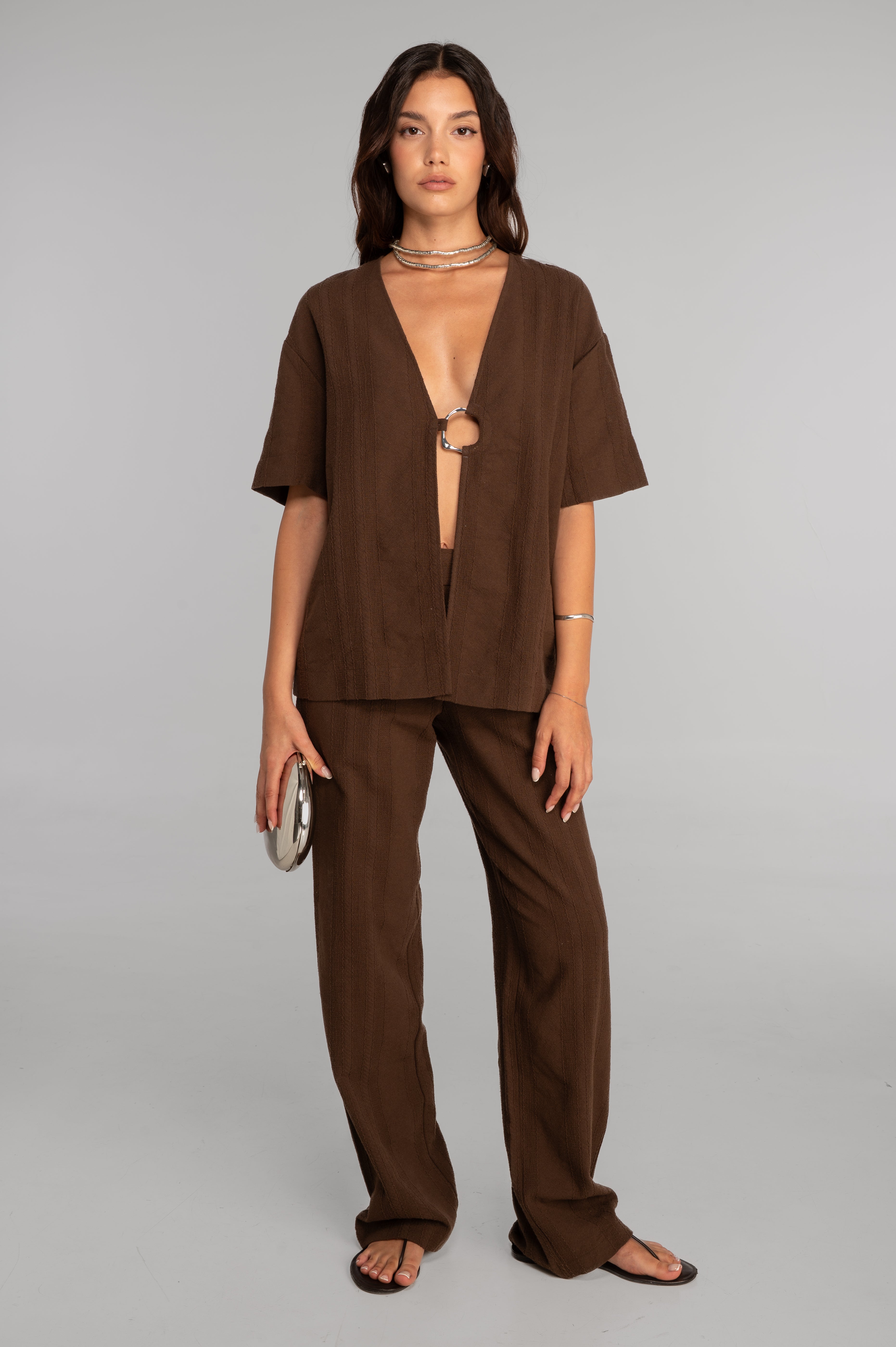 Giacca stile kimono in jacquard di cotone 7732X