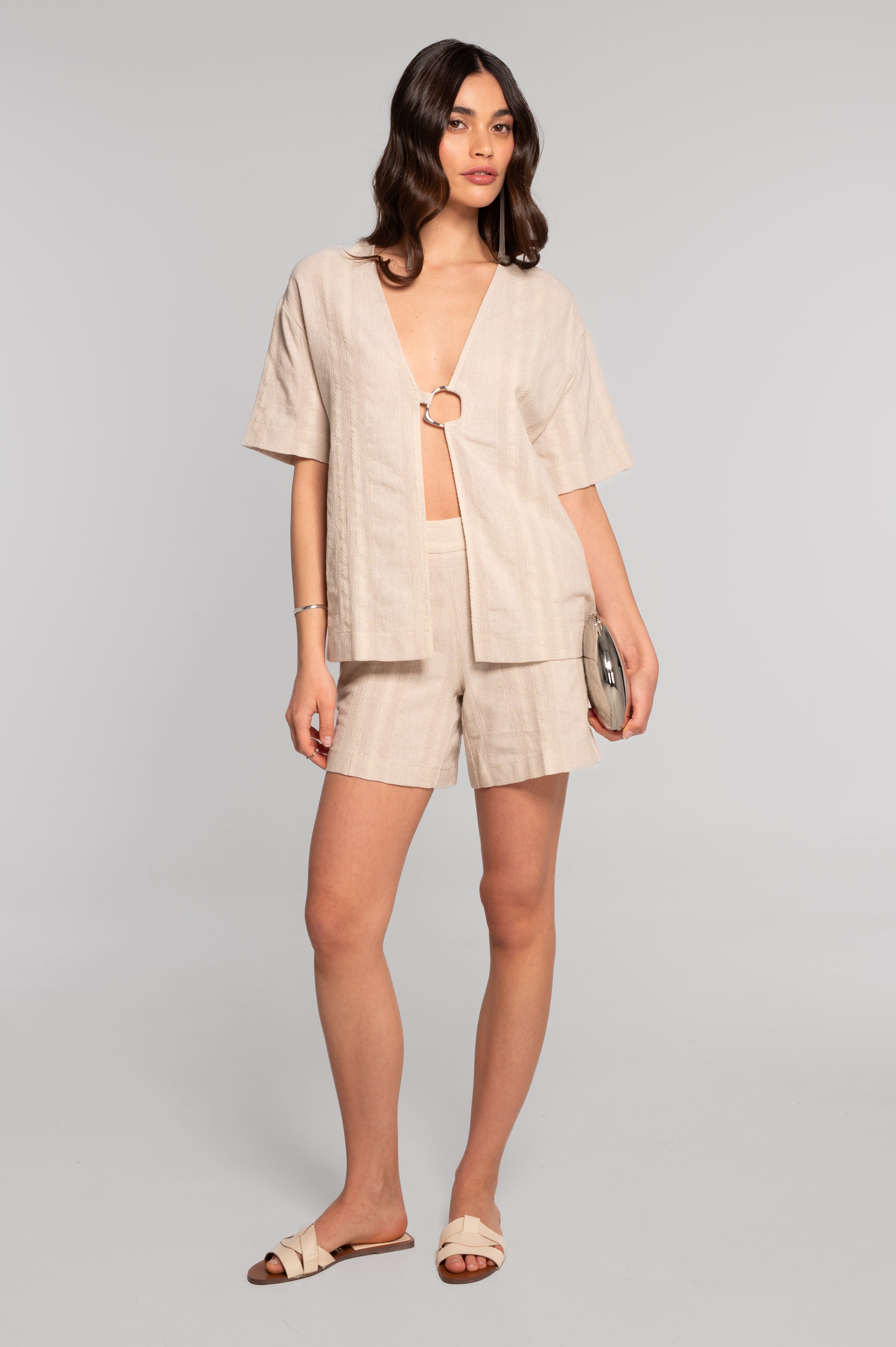 Cotton jacquard kimono-style jacket 7732