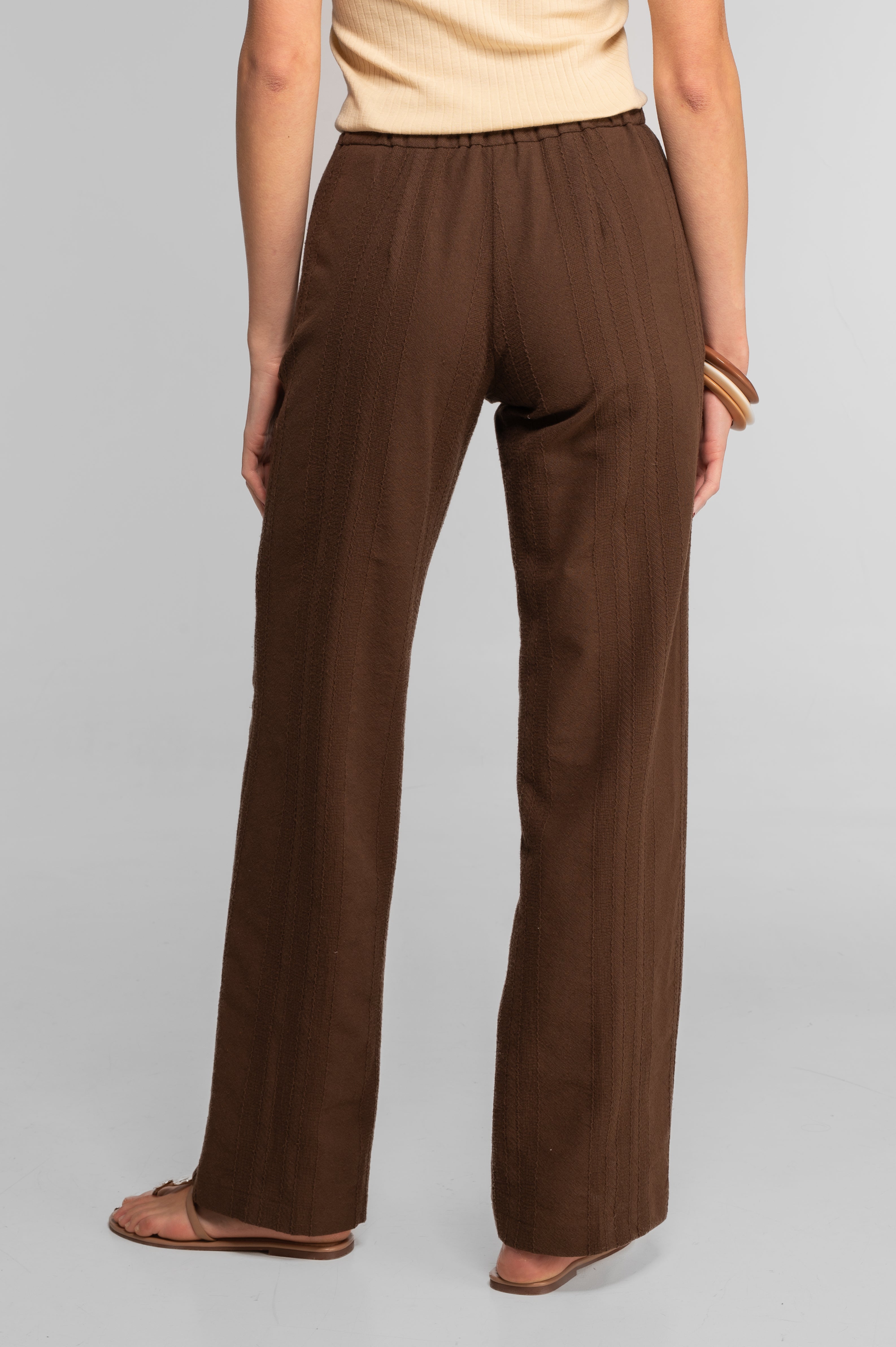 Cotton jacquard wide-leg trousers 7733X