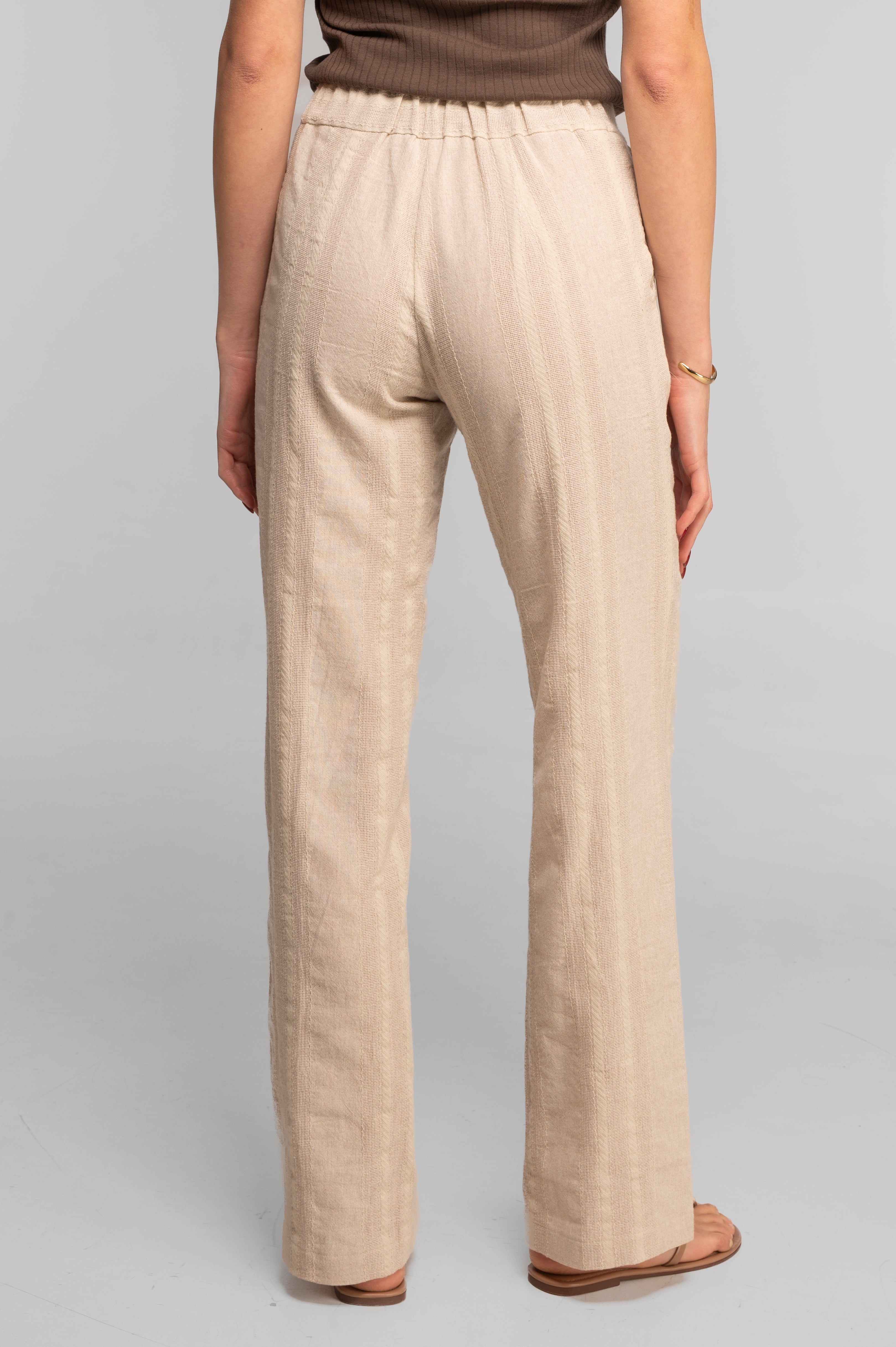 Cotton jacquard wide-leg trousers 7733