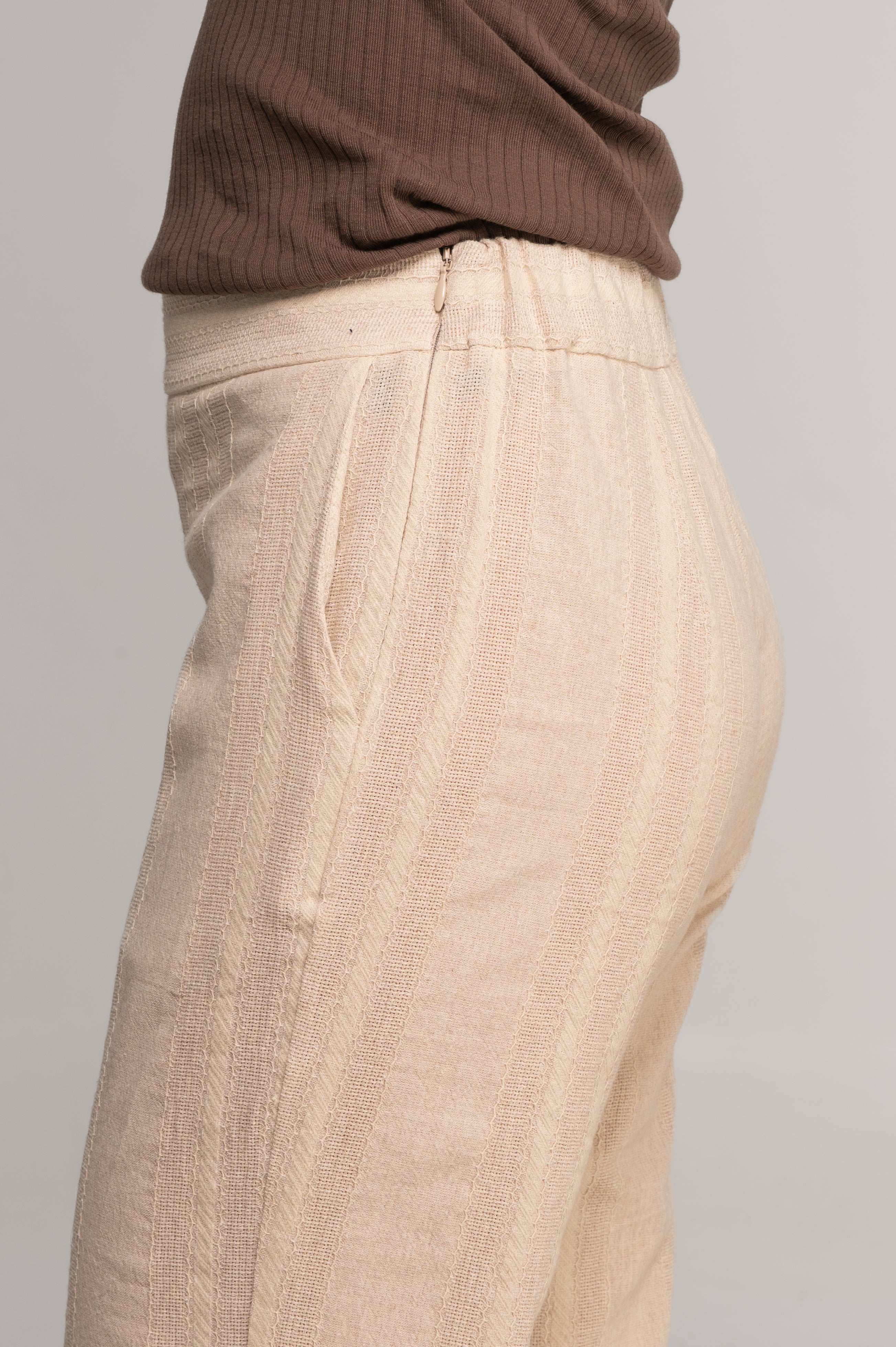 Cotton jacquard wide-leg trousers 7733