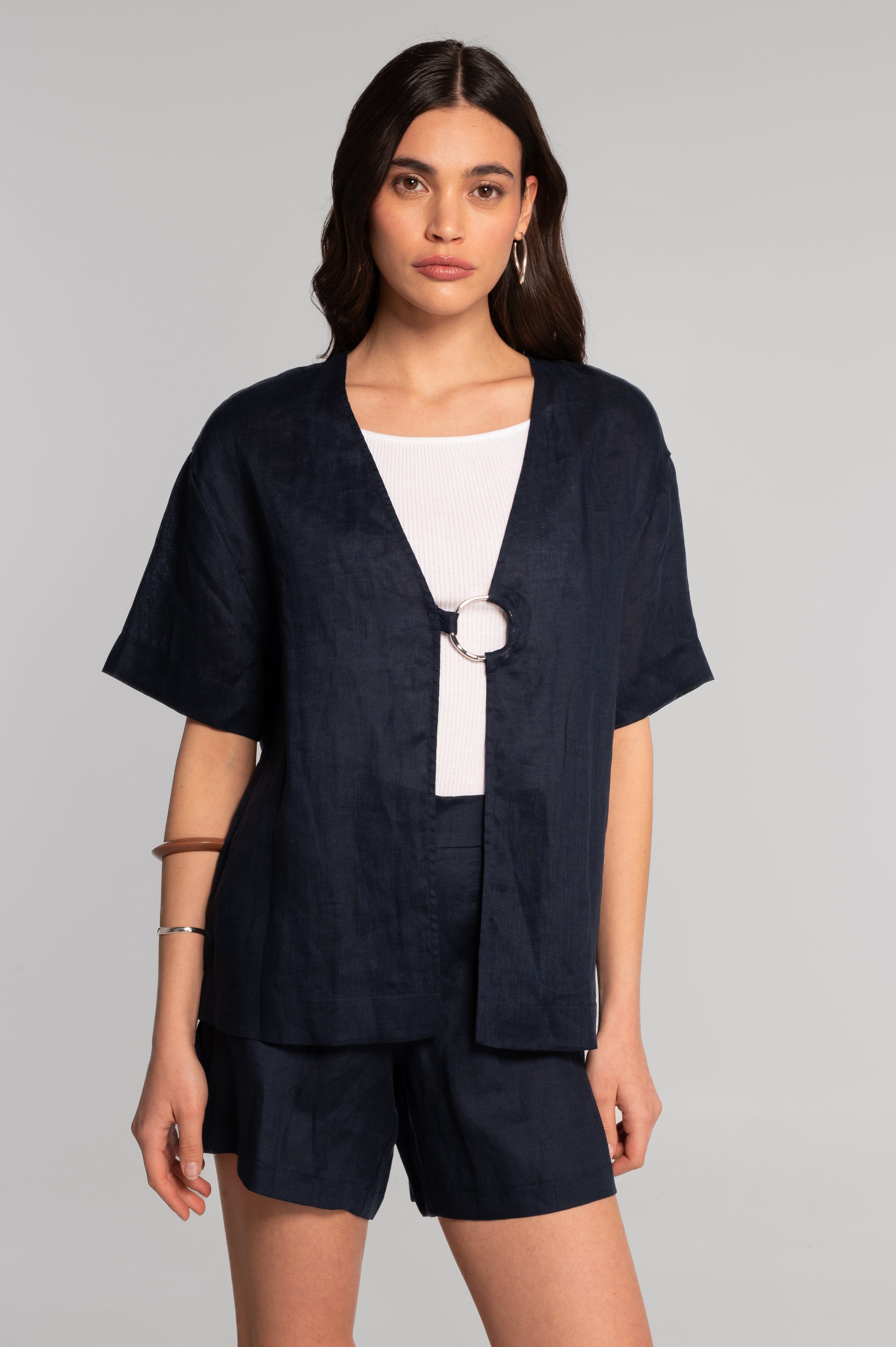 Linen kimono-style jacket 7742