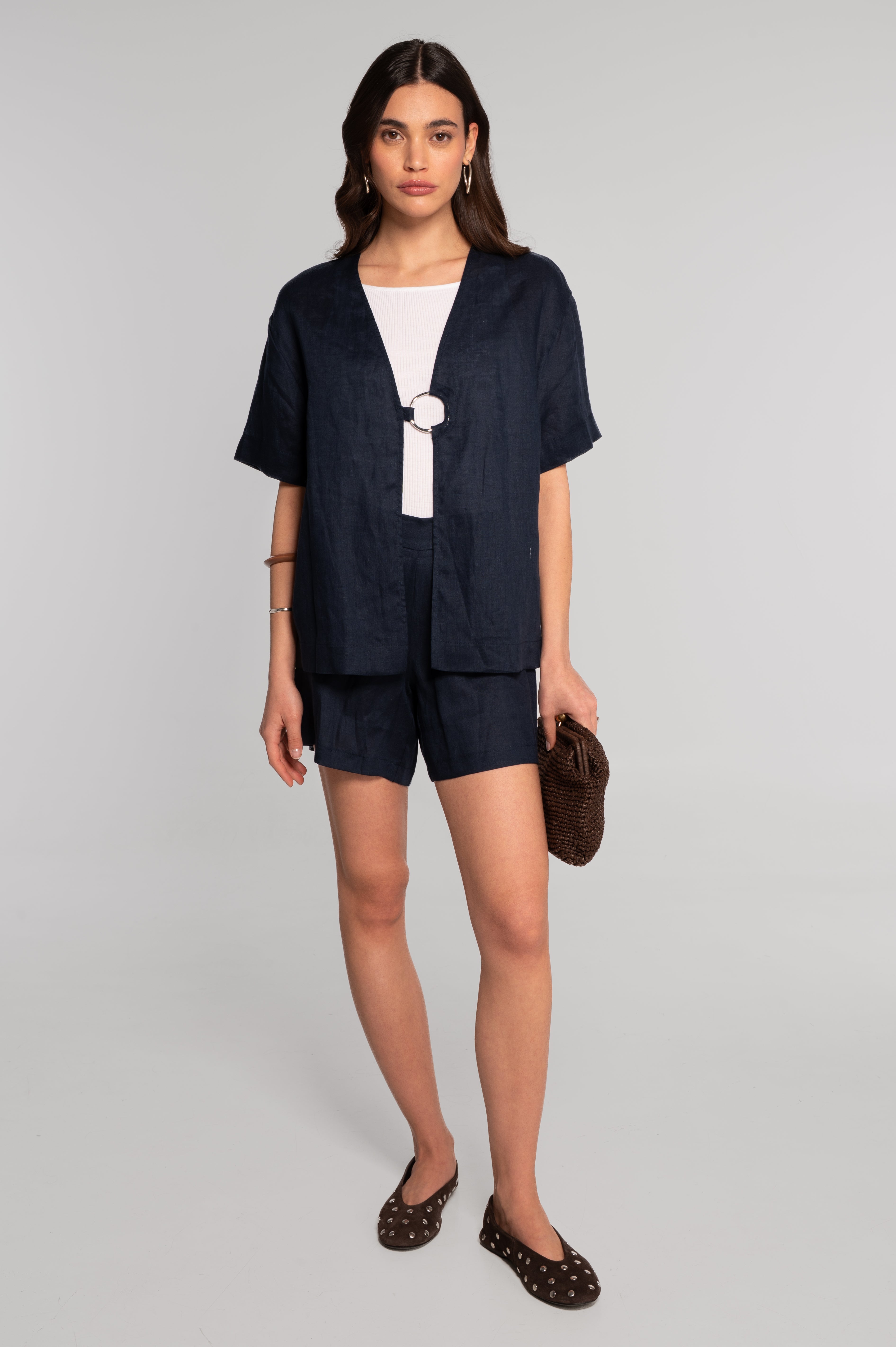 Linen kimono-style jacket 7742