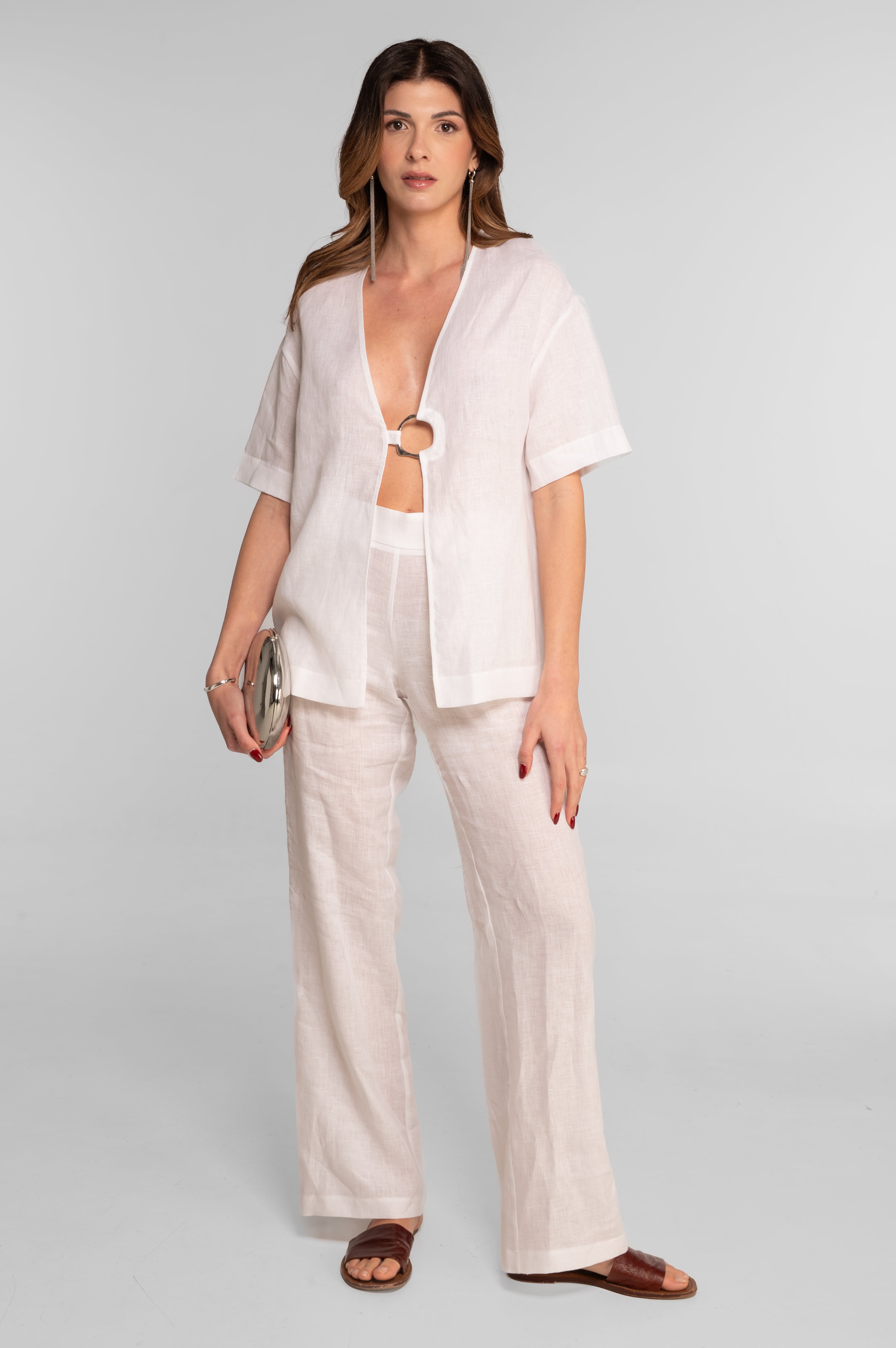 Linen kimono-style jacket 7742