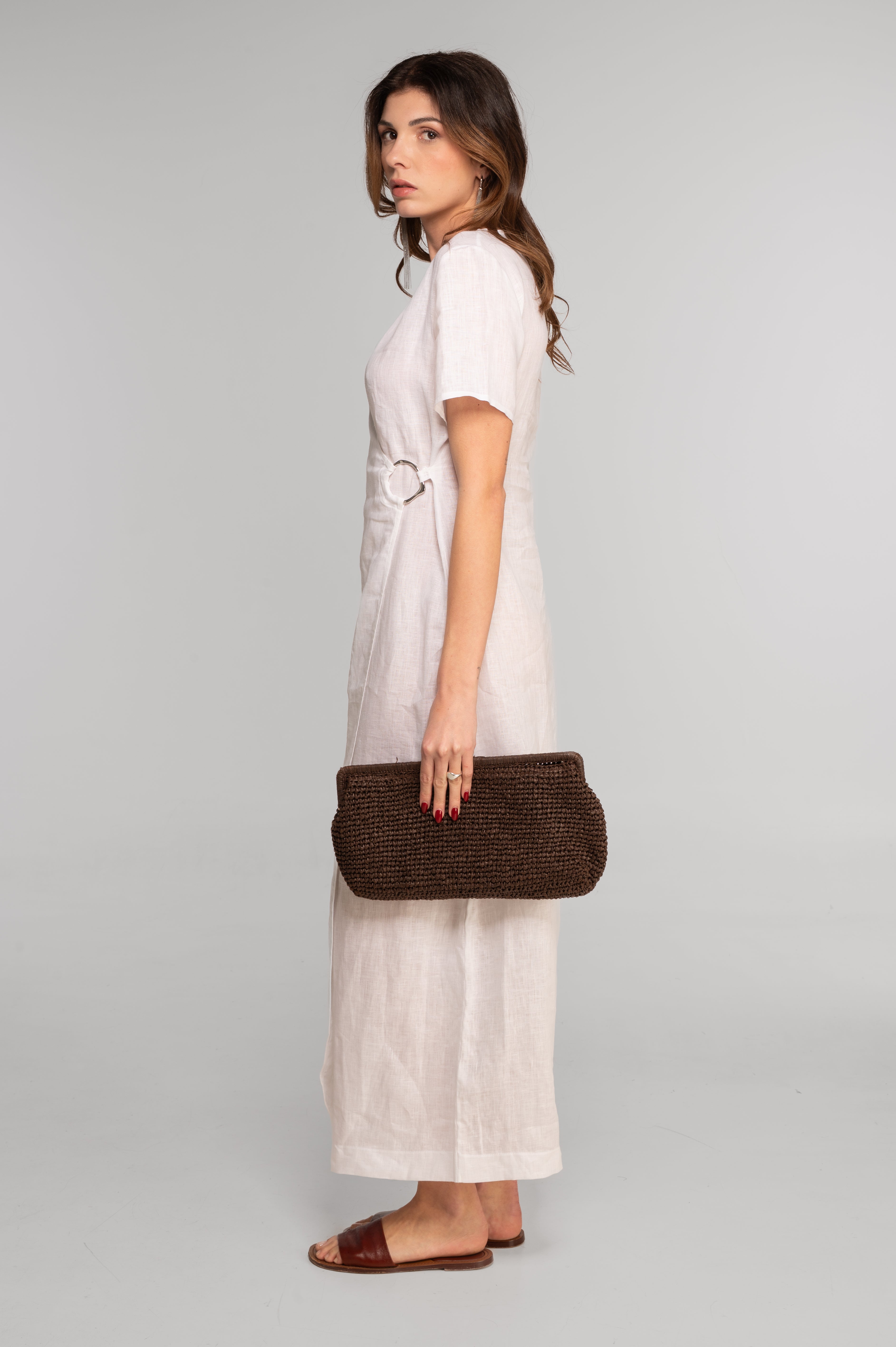 Linen wrap dress 7744