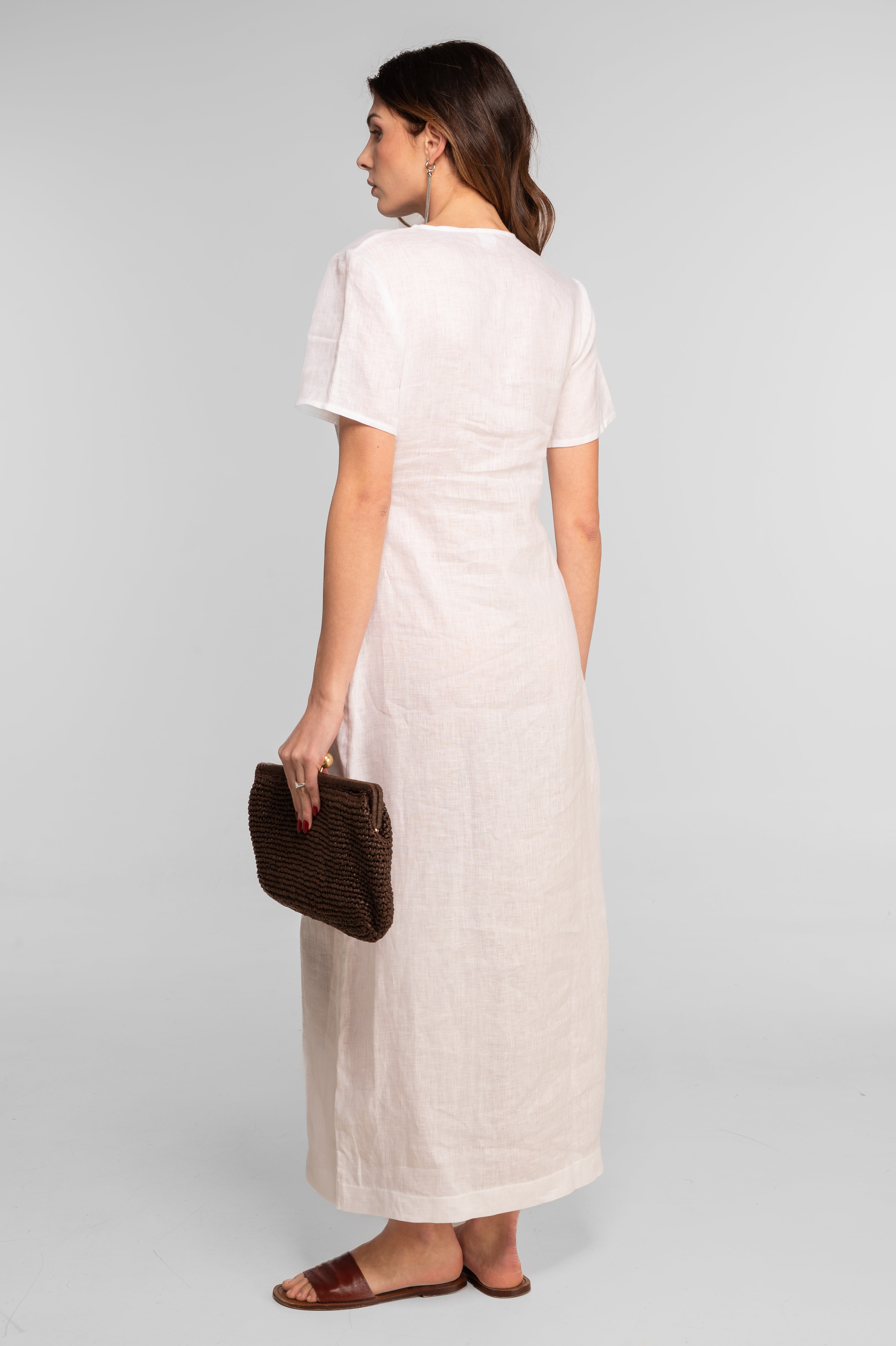 Linen wrap dress 7744