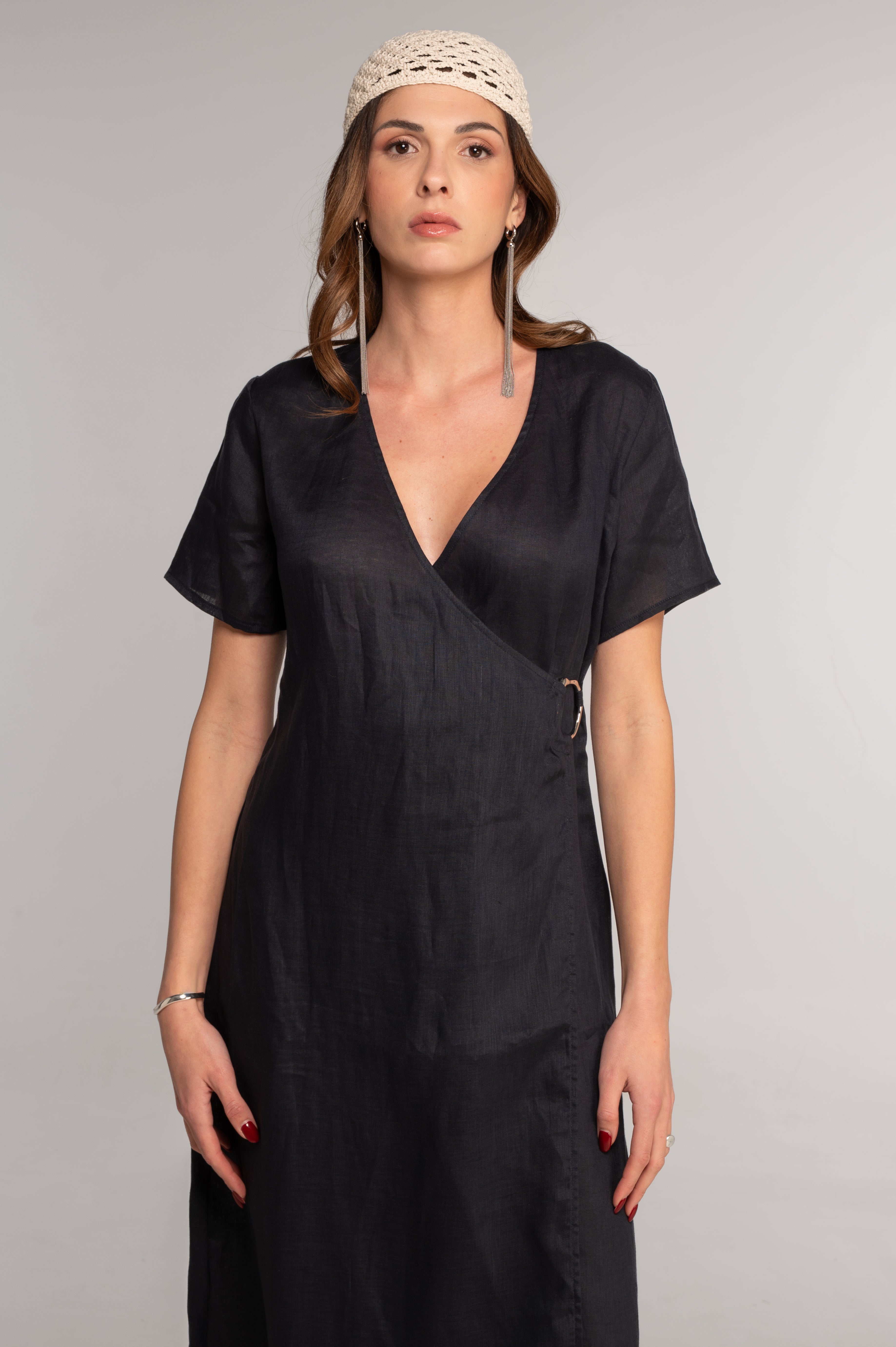 Linen wrap dress 7744