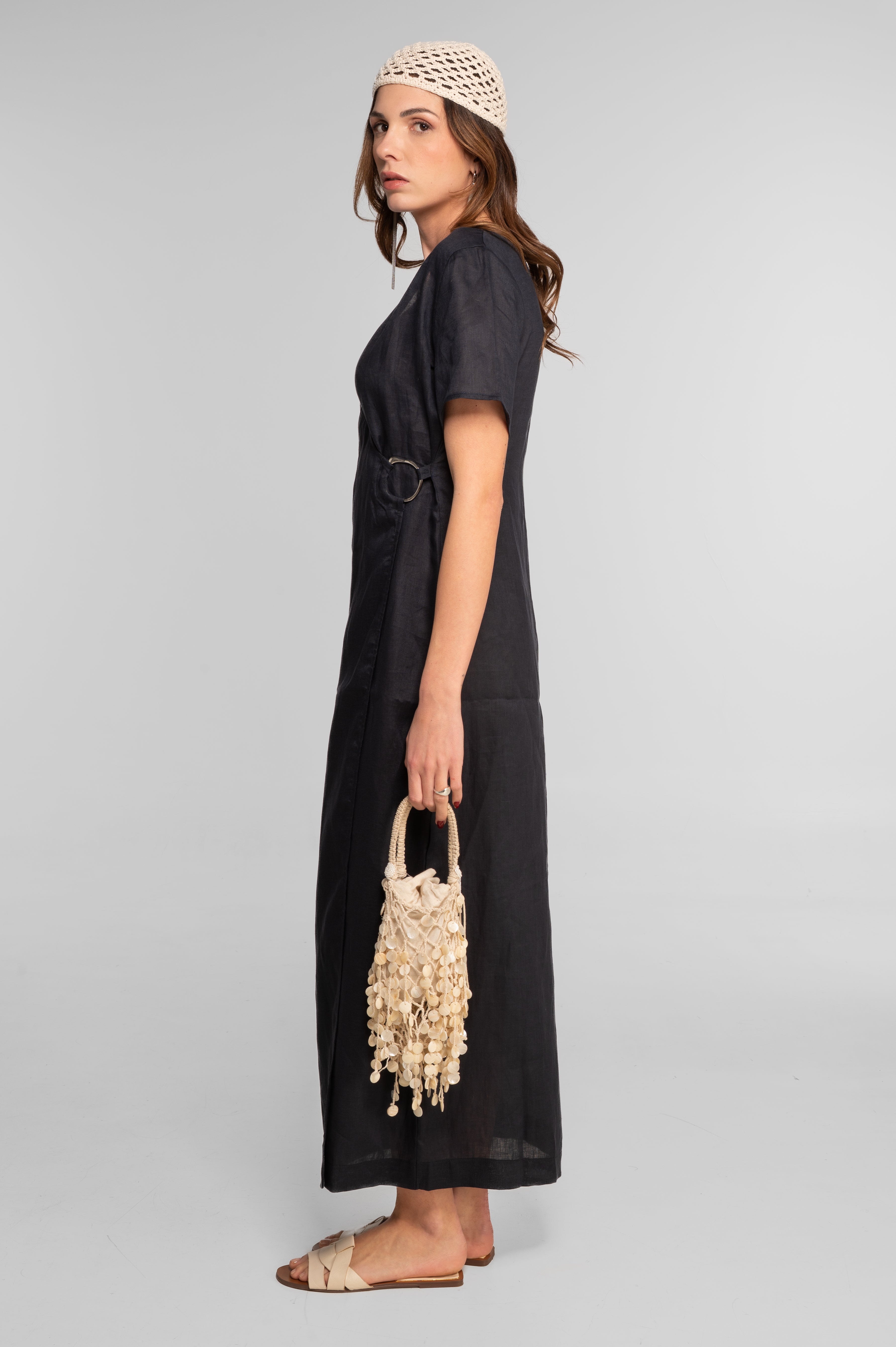 Linen wrap dress 7744