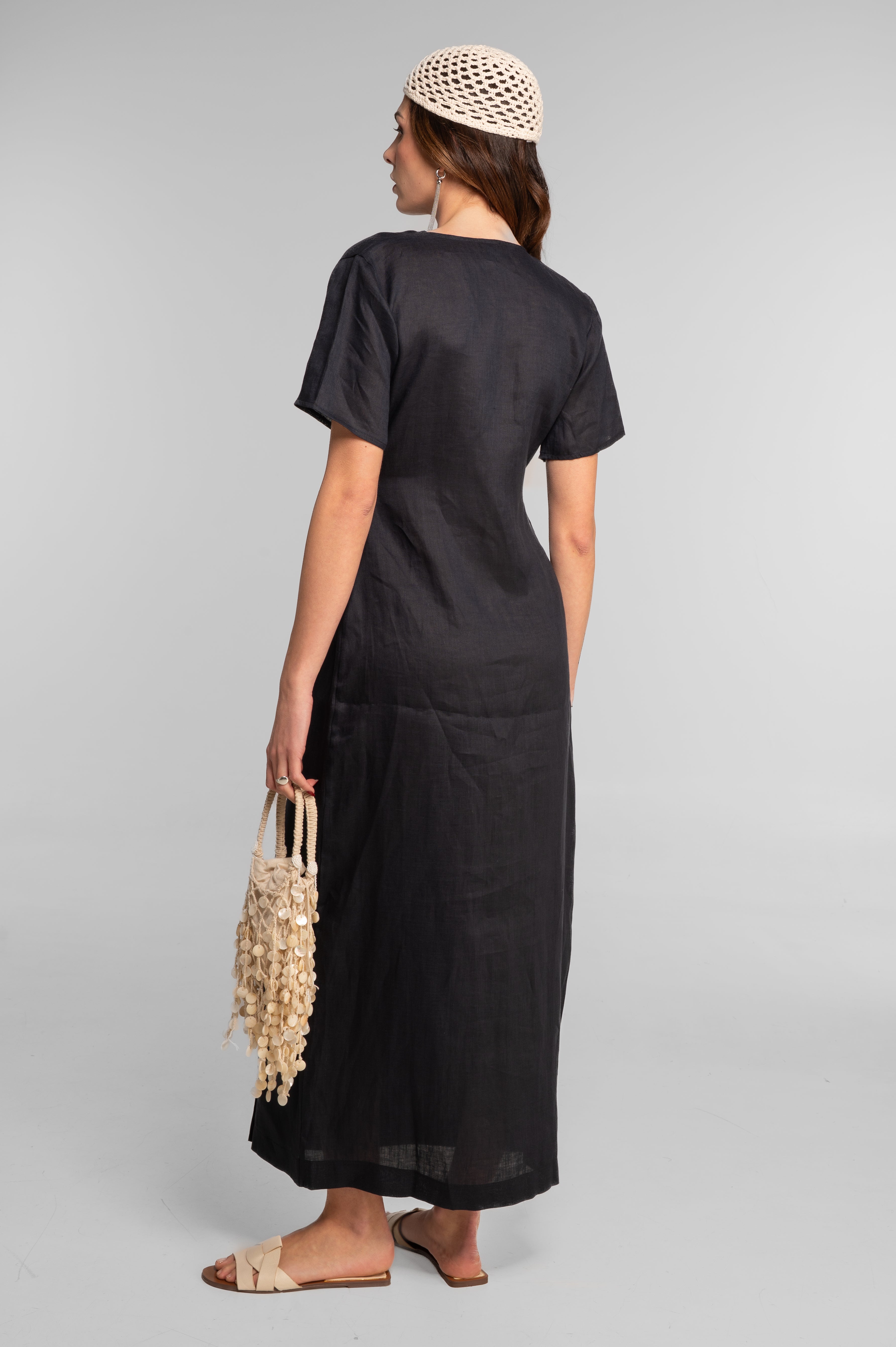 Linen wrap dress 7744