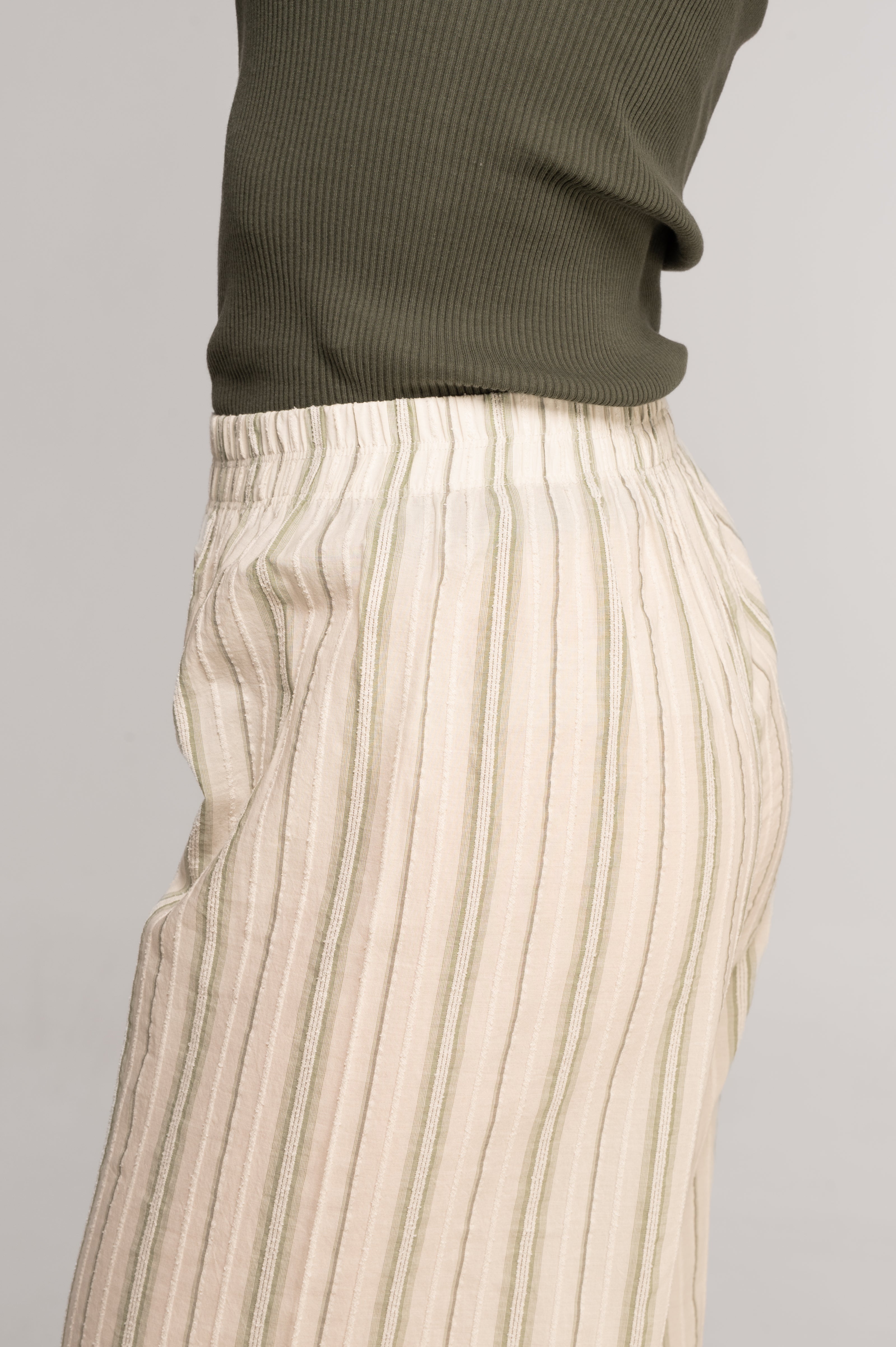 Striped cotton poplin wide-leg trousers 7753