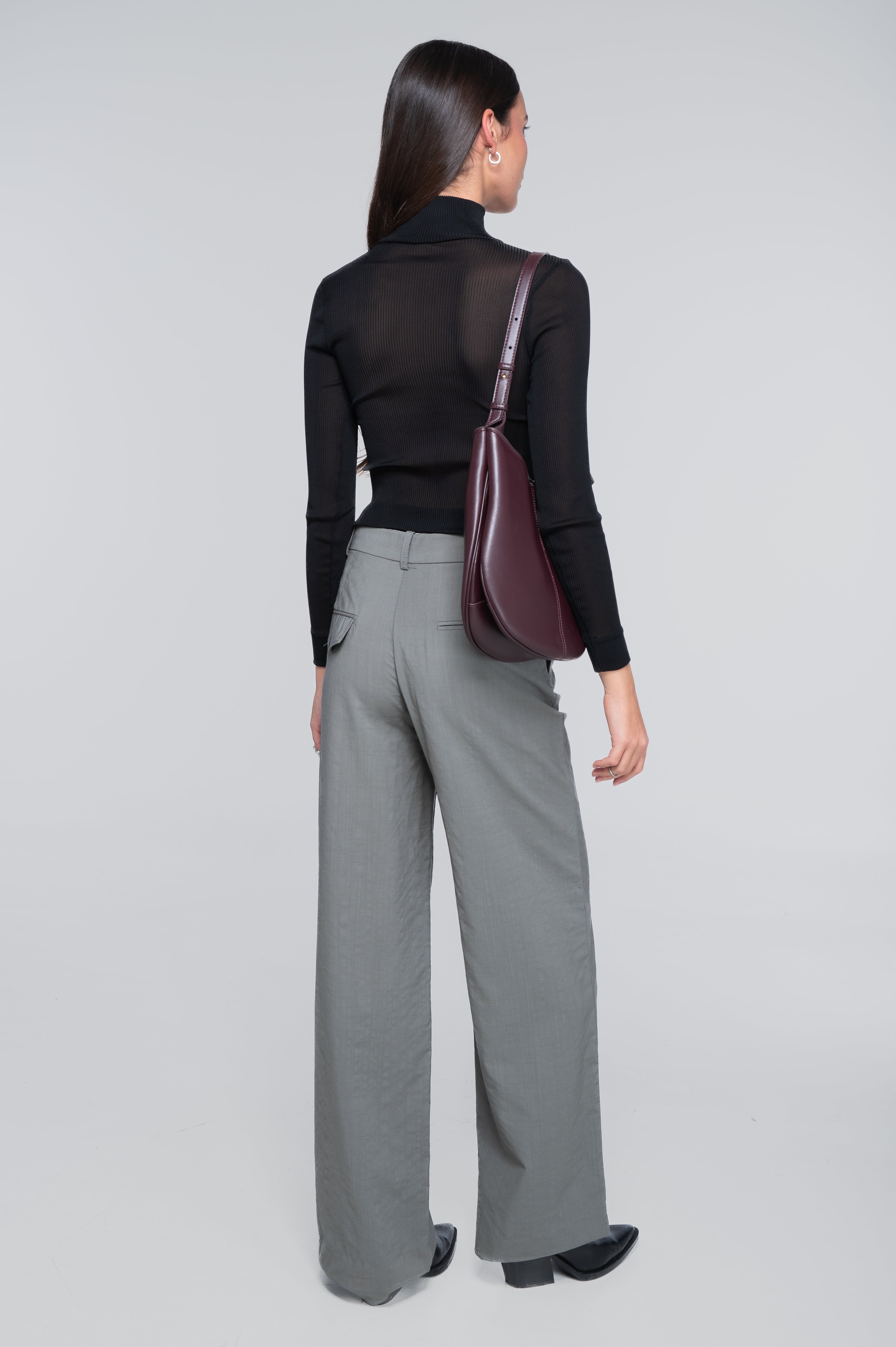 Pure silk mock neck shirt 9469