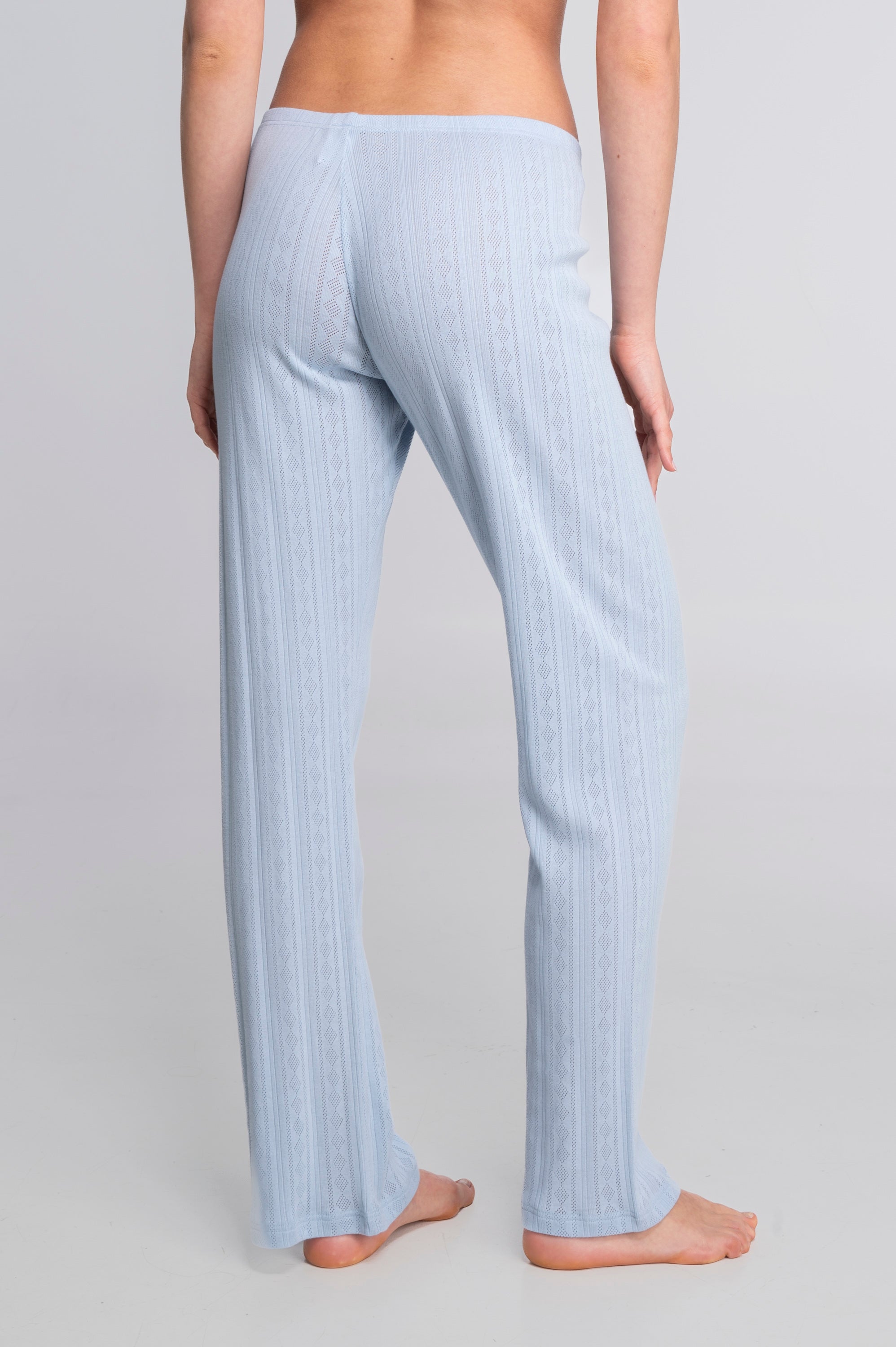 Straight-leg pants in ajourè cotton 7549