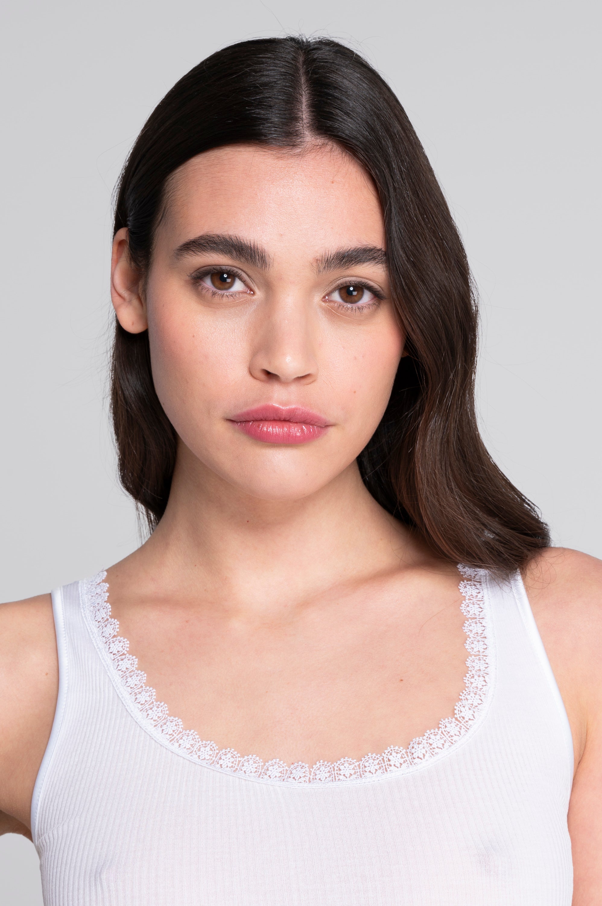 Filoscozia tank top with macramé trim 7581