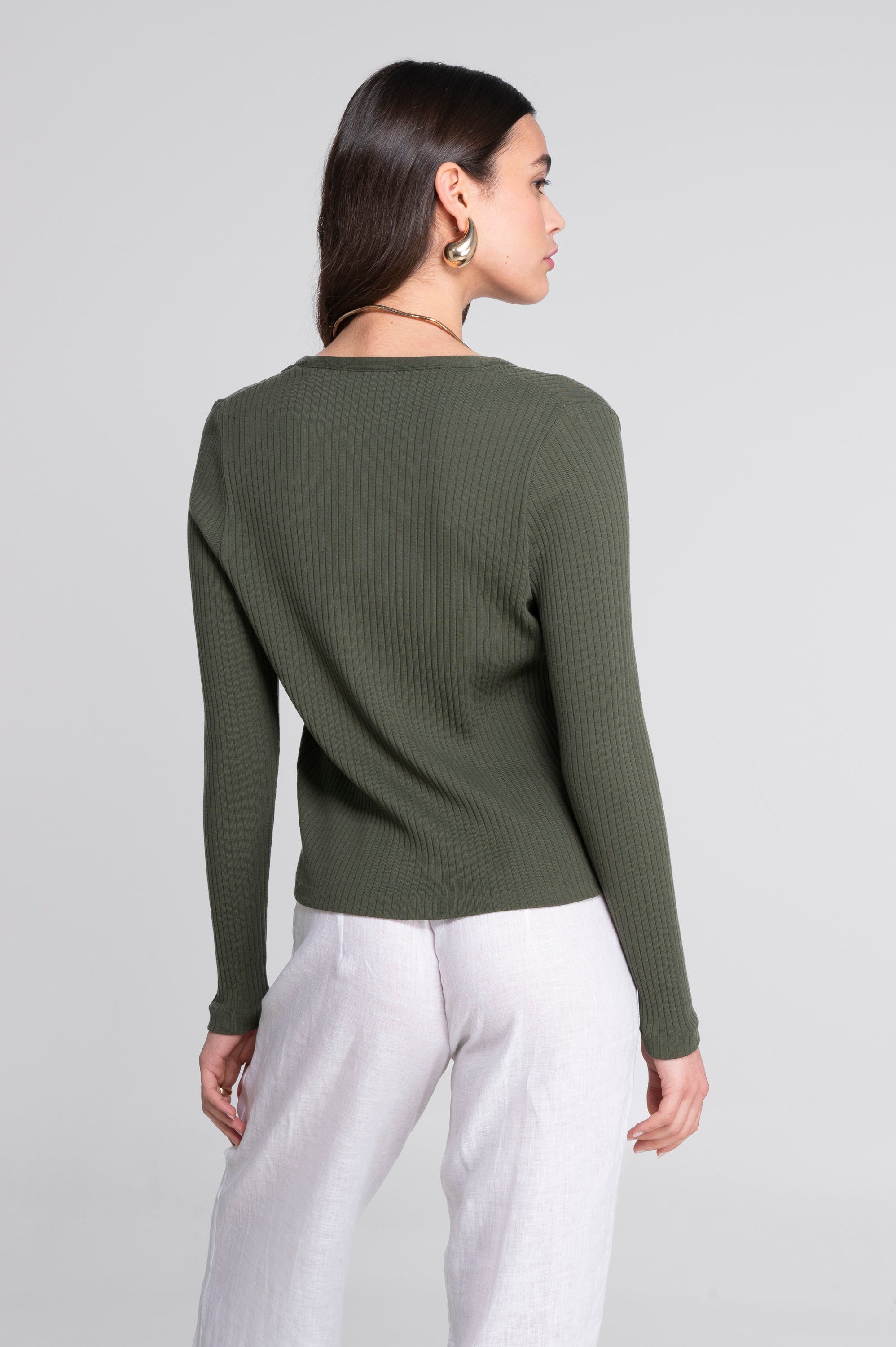 Cotton long sleeves cardigan 7564