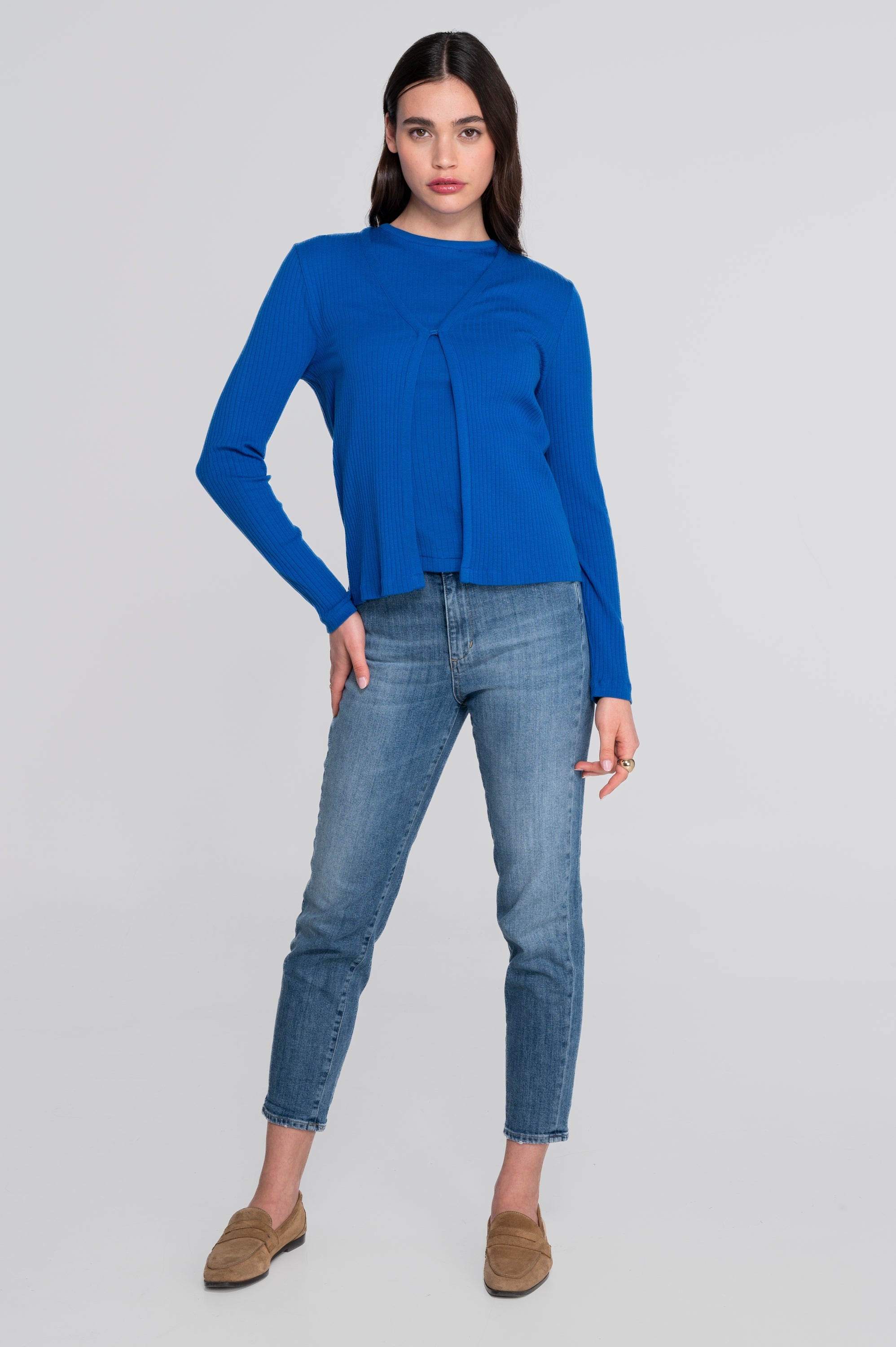 Cotton long sleeves cardigan 7564