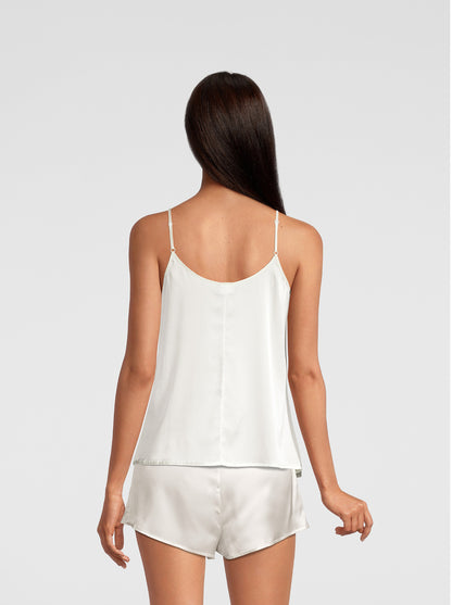 Back white top in silk