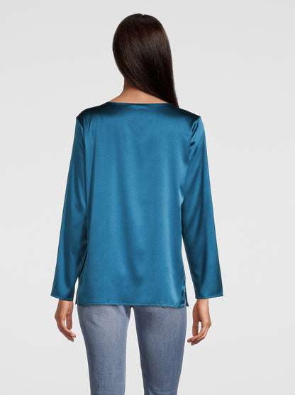 Longsleeves Shirt in Stretch Silk 10309 - Oscalito