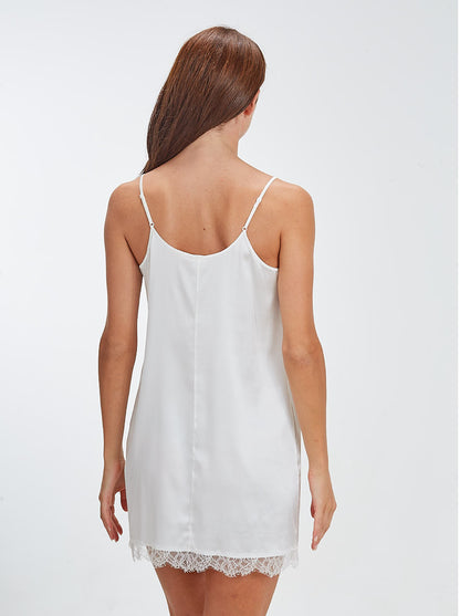 Back Woman White Babydoll