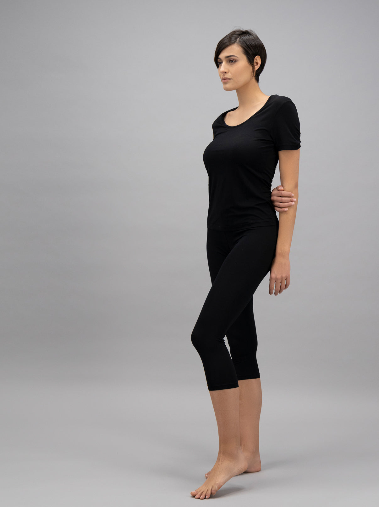 Black High-waisted micromodal leggings